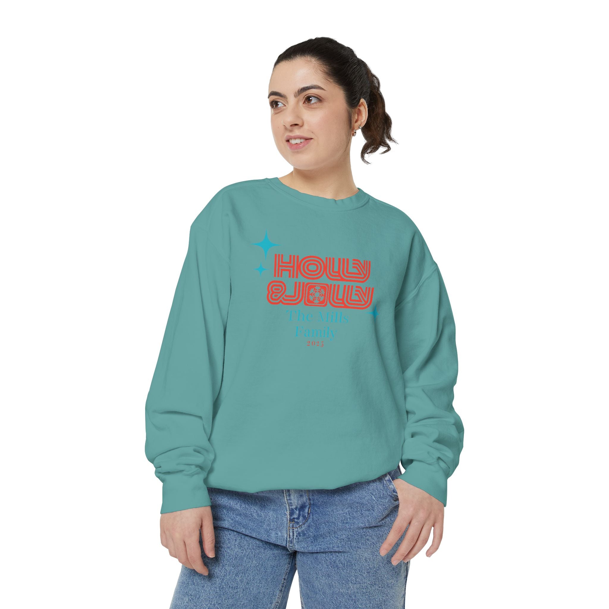 Holly & Jolly Personalized Family Christmas Sweatshirt