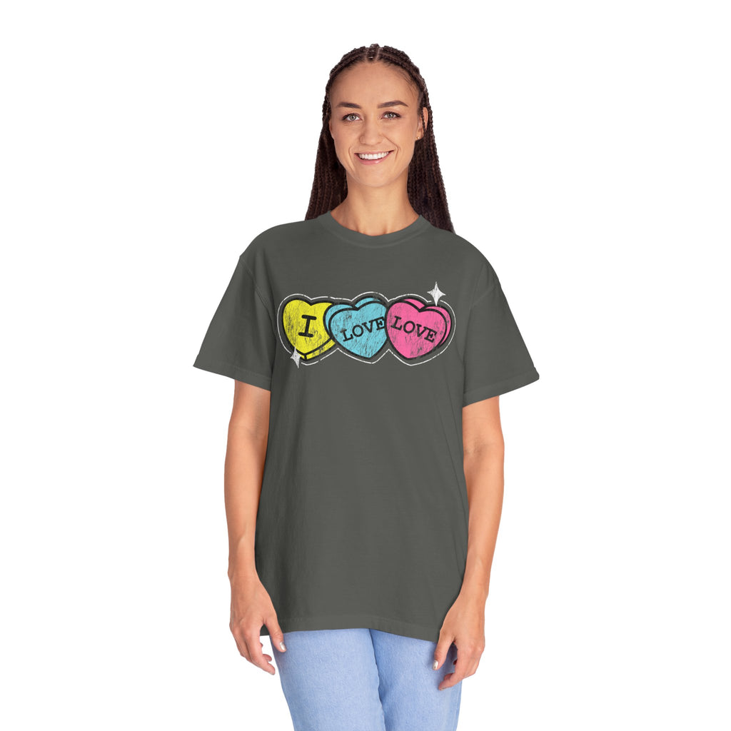 Valentine's 'I Love Love' Vintage Candy Hearts T-Shirt