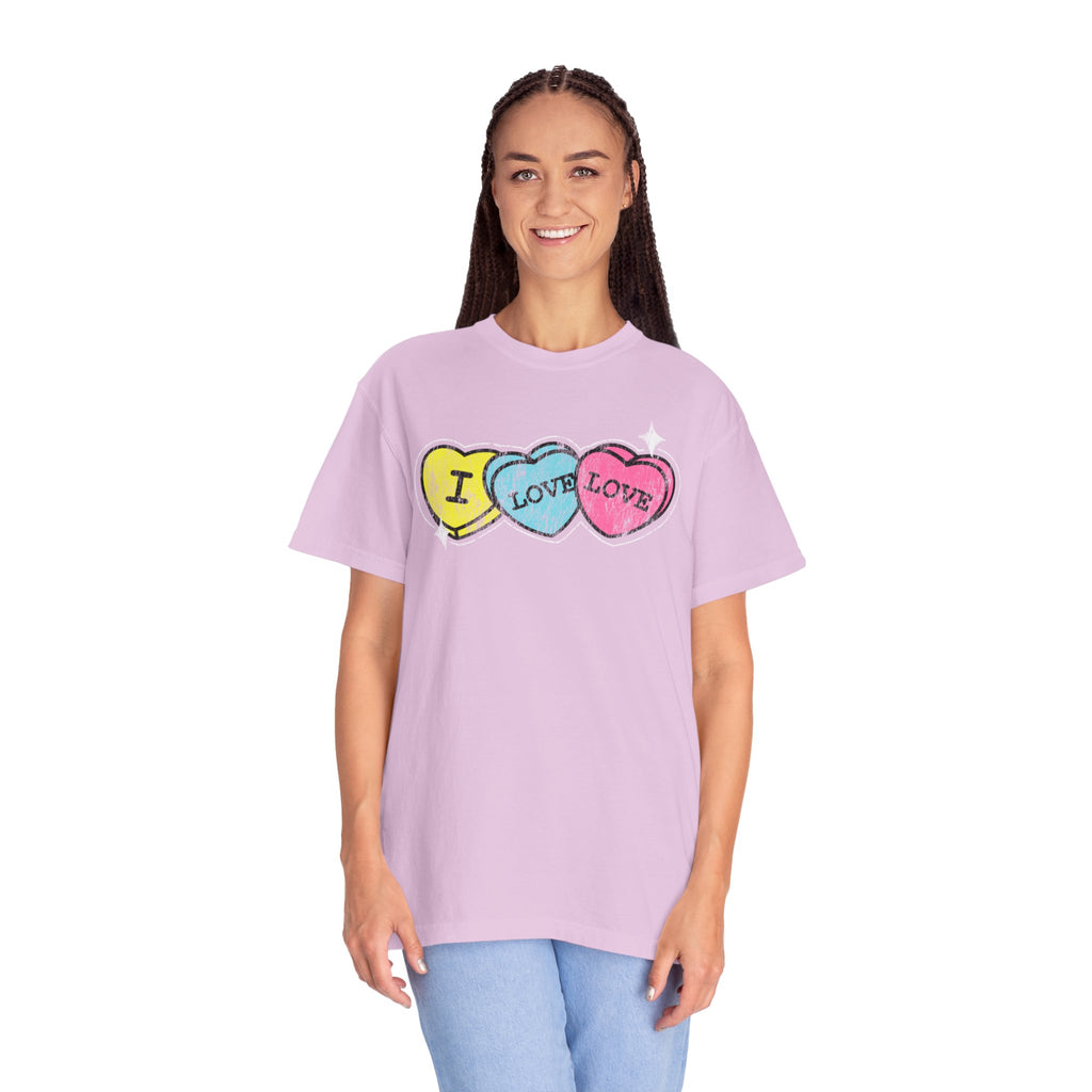 Valentine's 'I Love Love' Vintage Candy Hearts T-Shirt