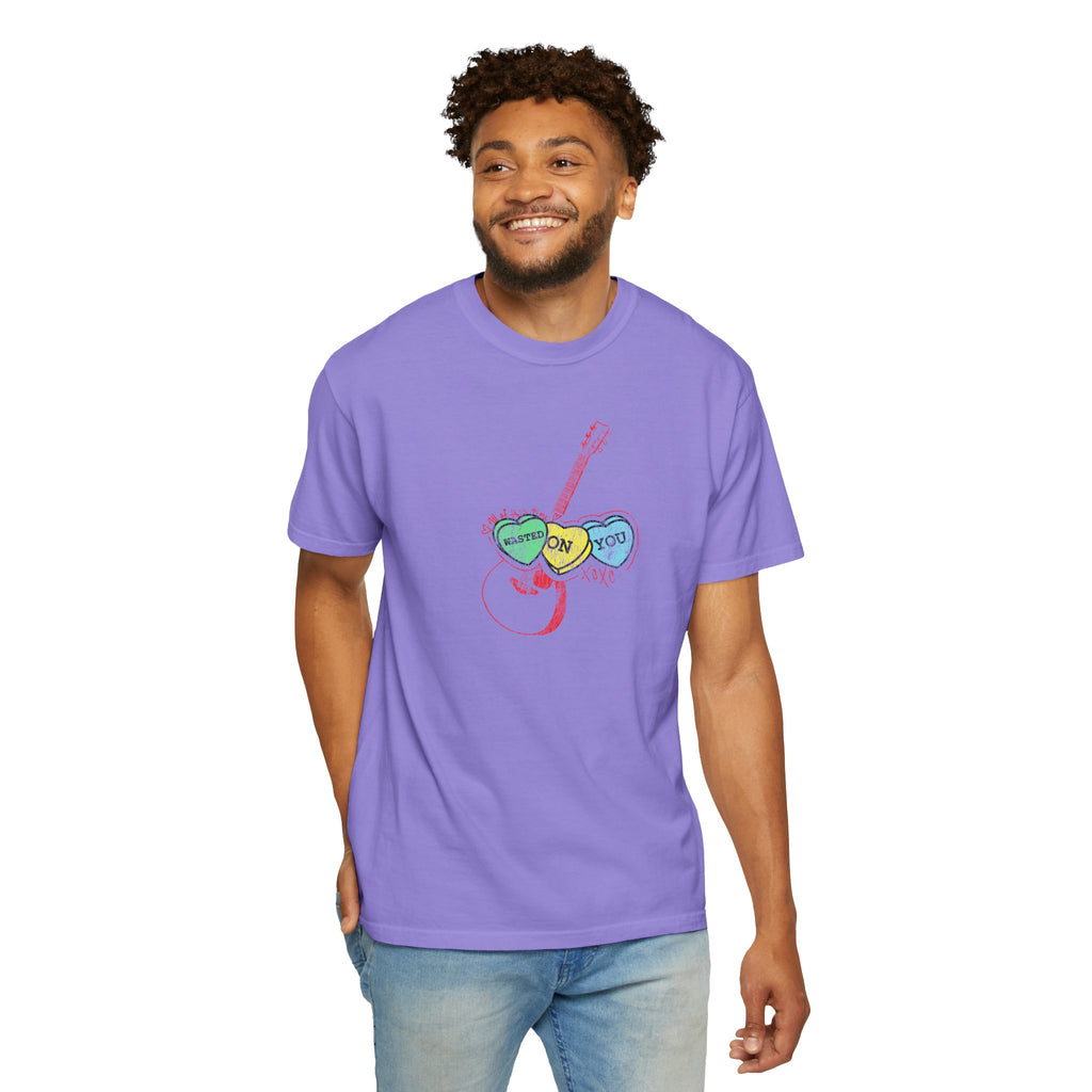Wasted On You Candy Heart T-Shirt — Vintage Distressed Valentine's Breakup Tee