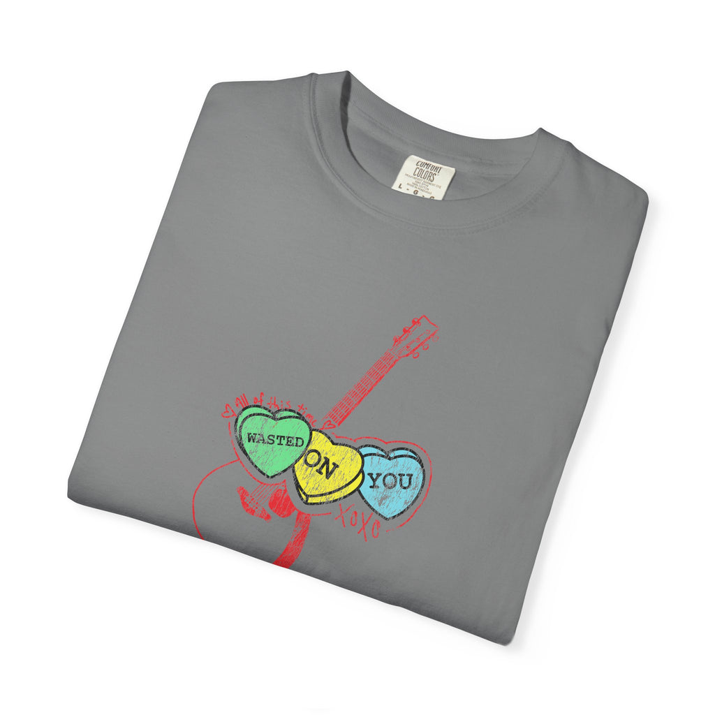 Wasted On You Candy Heart T-Shirt — Vintage Distressed Valentine's Breakup Tee