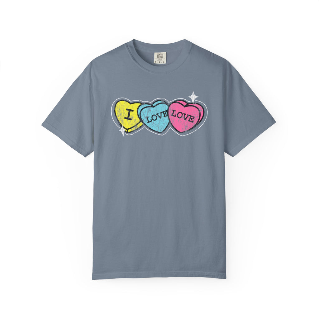 Valentine's 'I Love Love' Vintage Candy Hearts T-Shirt