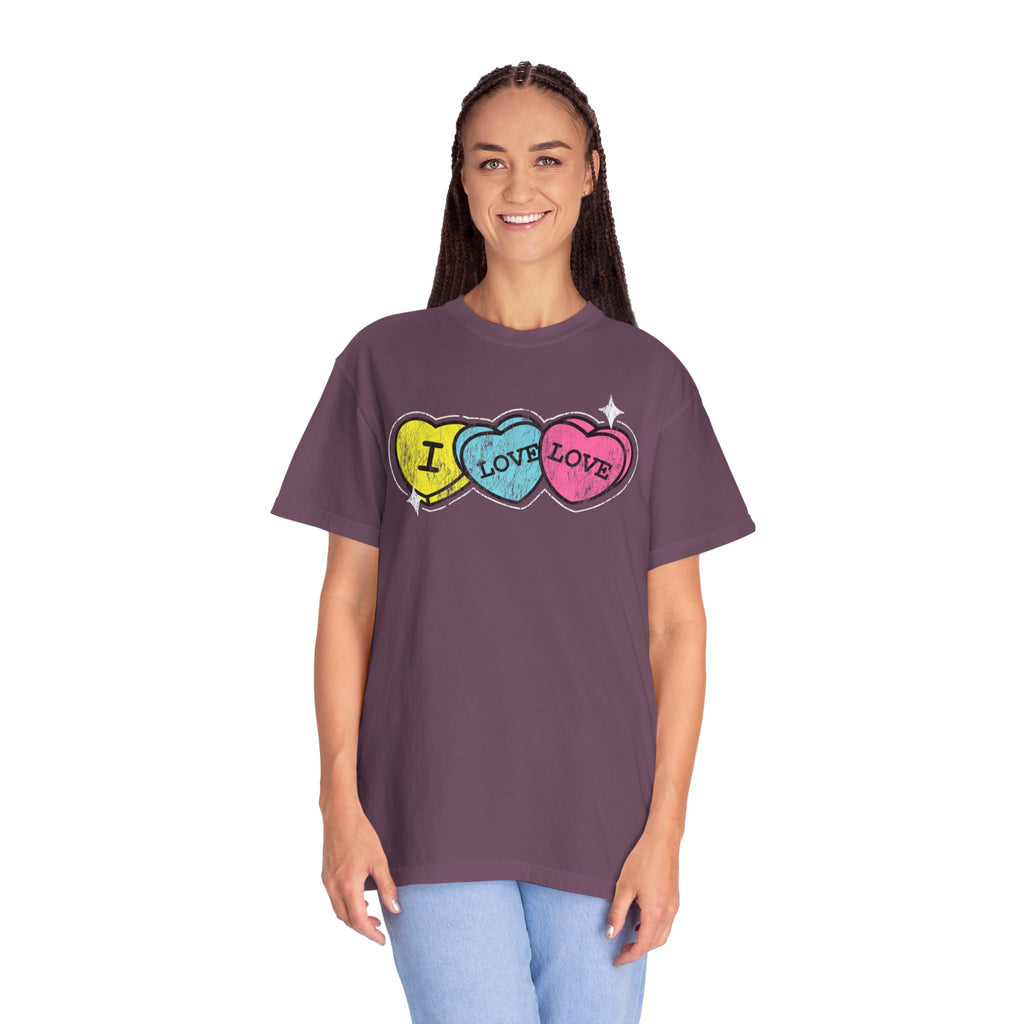 Valentine's 'I Love Love' Vintage Candy Hearts T-Shirt