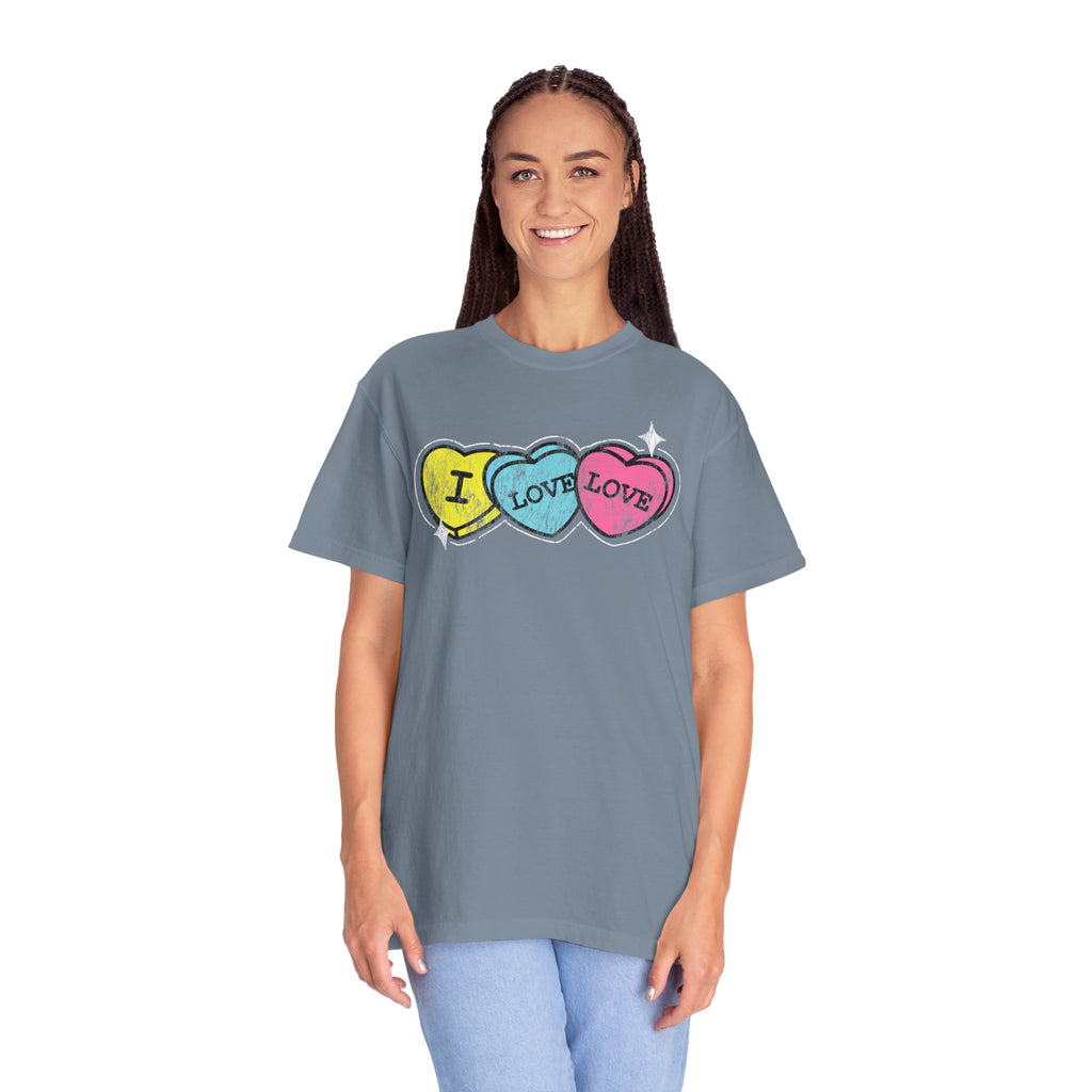 Valentine's 'I Love Love' Vintage Candy Hearts T-Shirt