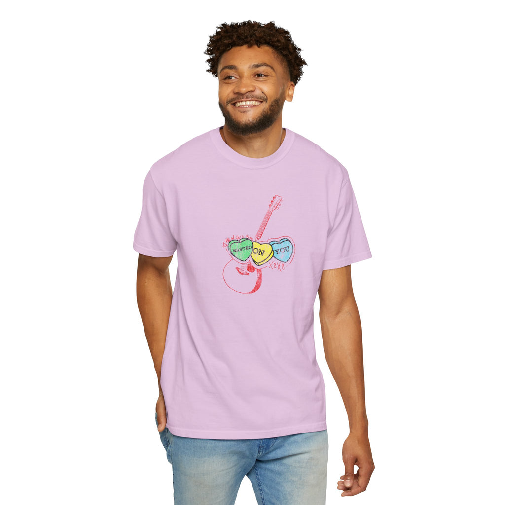 Wasted On You Candy Heart T-Shirt — Vintage Distressed Valentine's Breakup Tee