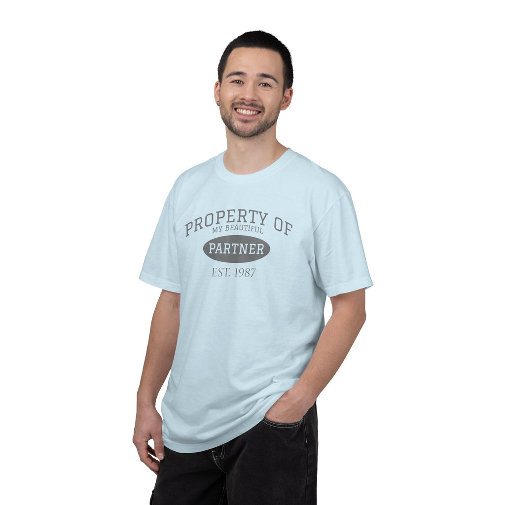 Property Of Partner Graphic T-Shirt — 'Property of My Beautiful Partner' Vintage Couple Tee