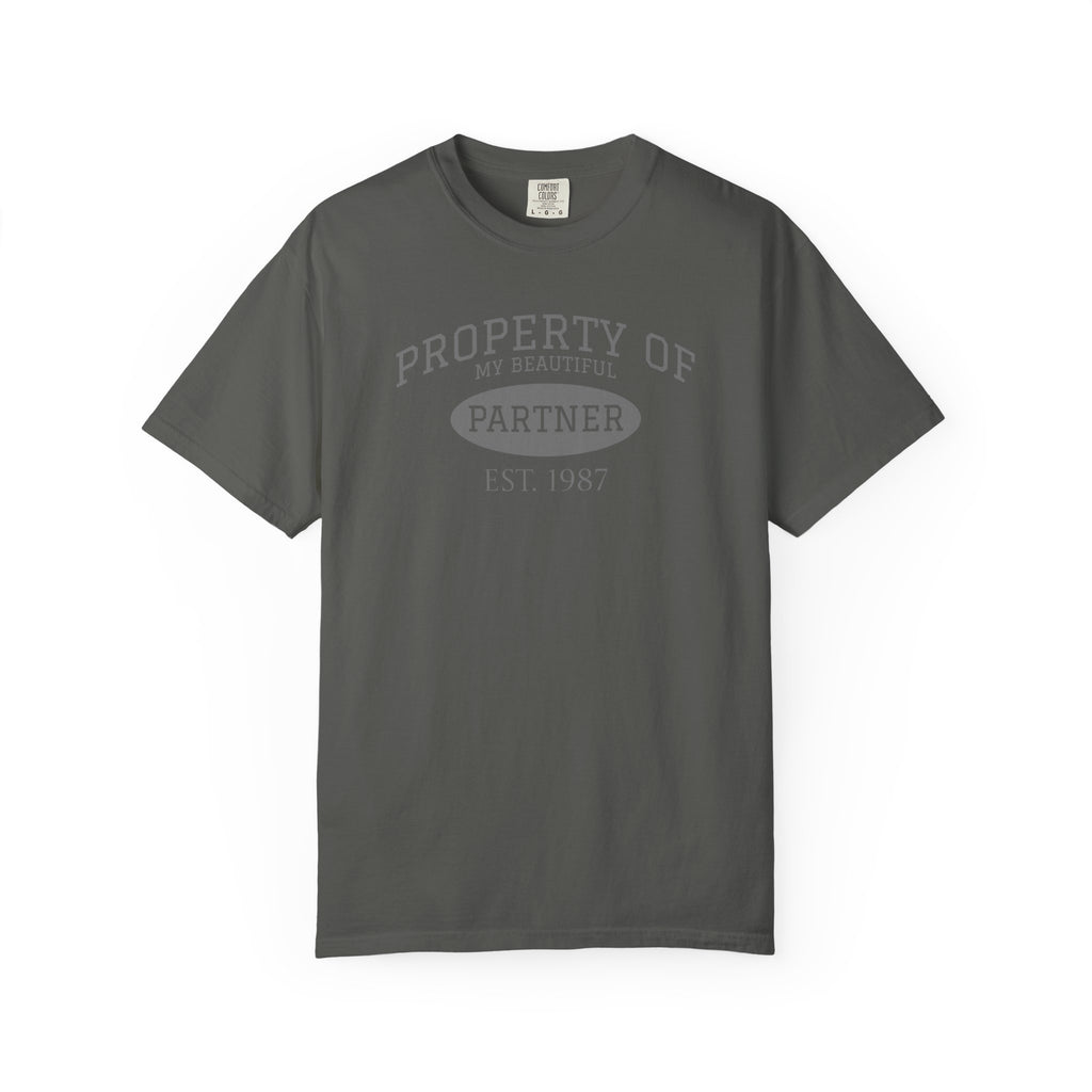 Property Of Partner Graphic T-Shirt — 'Property of My Beautiful Partner' Vintage Couple Tee
