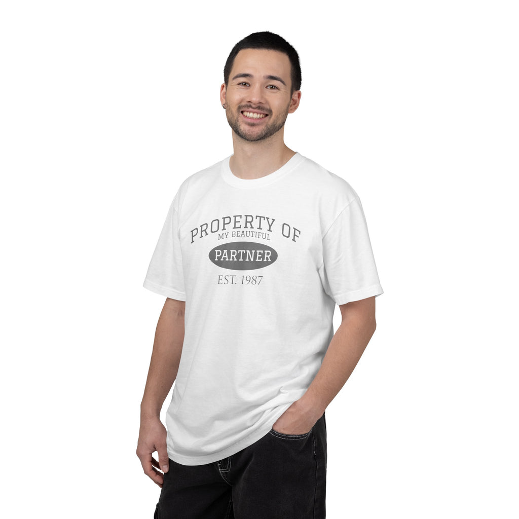 Property Of Partner Graphic T-Shirt — 'Property of My Beautiful Partner' Vintage Couple Tee
