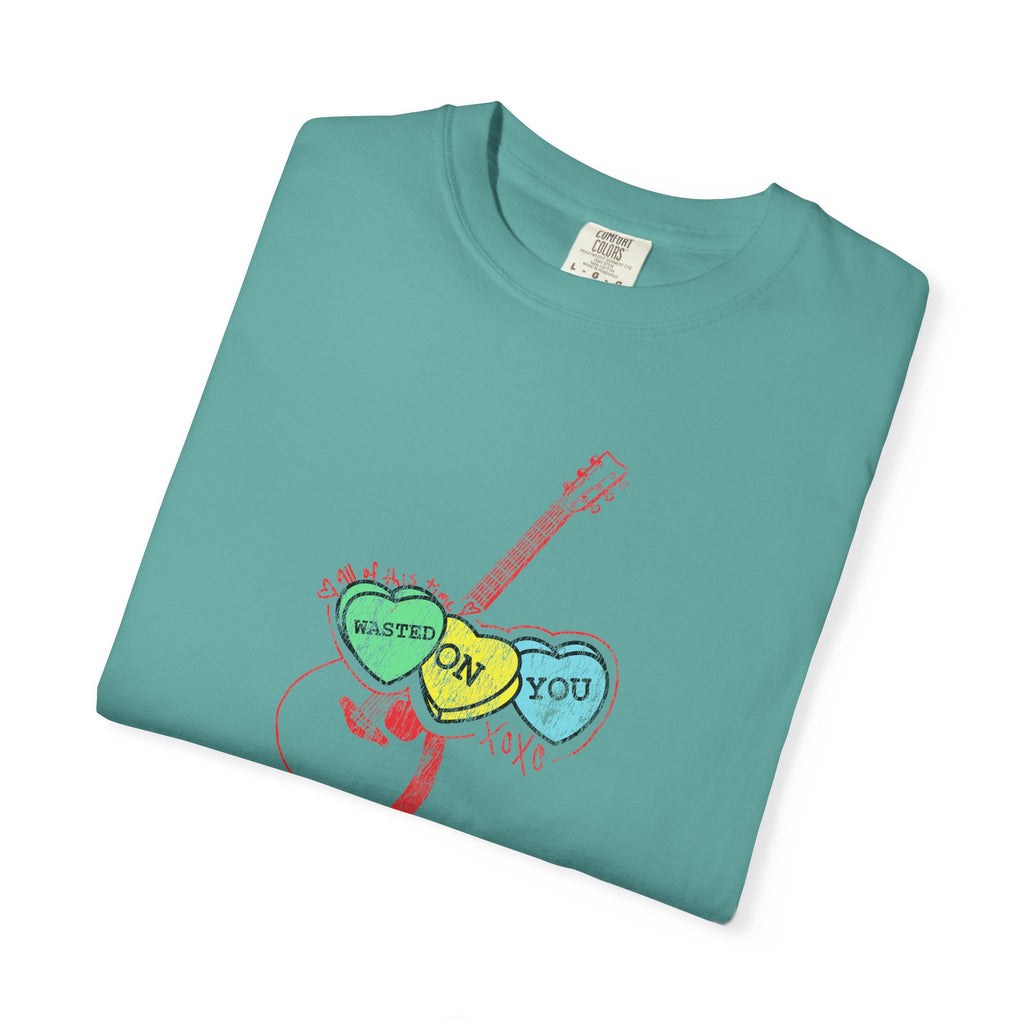 Wasted On You Candy Heart T-Shirt — Vintage Distressed Valentine's Breakup Tee