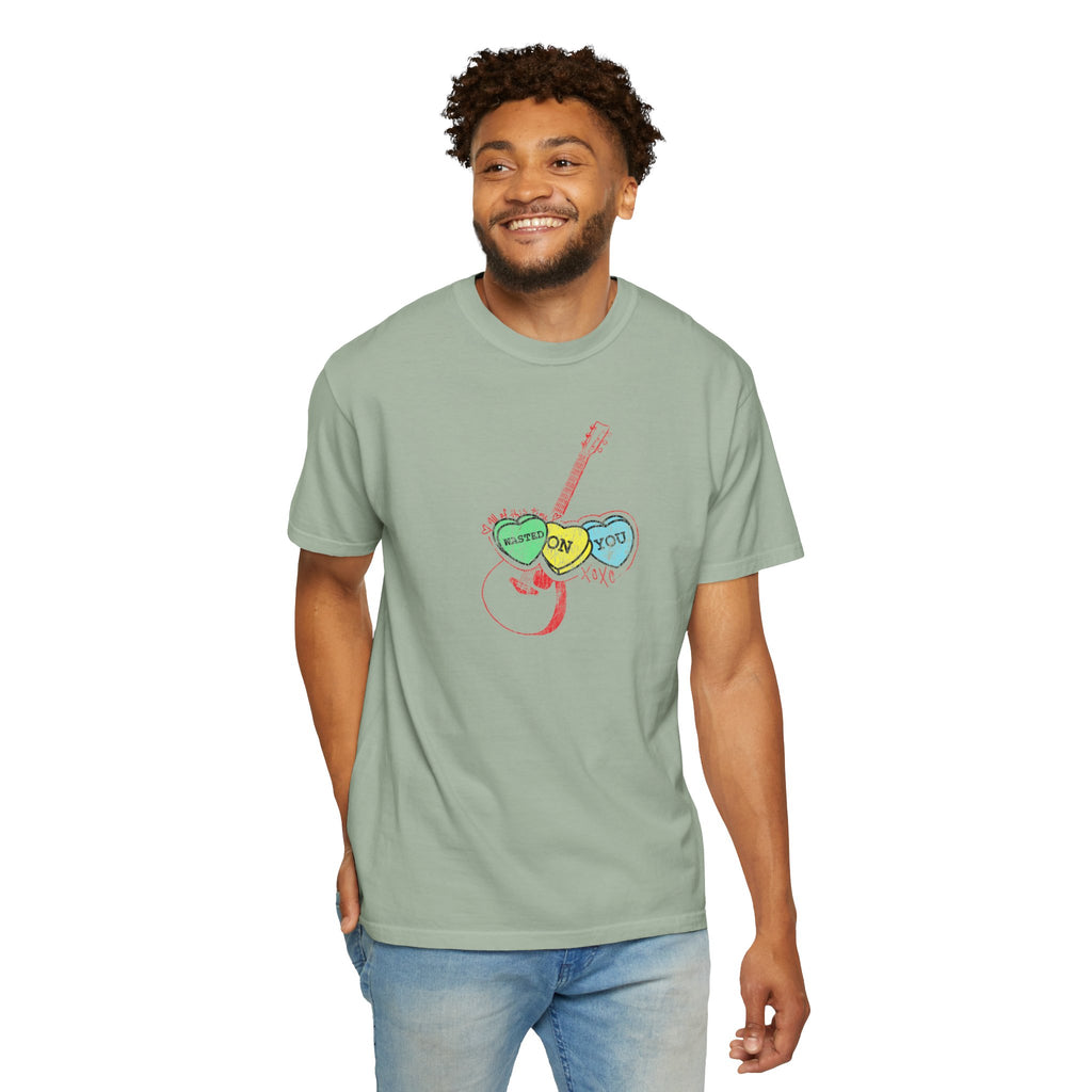 Wasted On You Candy Heart T-Shirt — Vintage Distressed Valentine's Breakup Tee