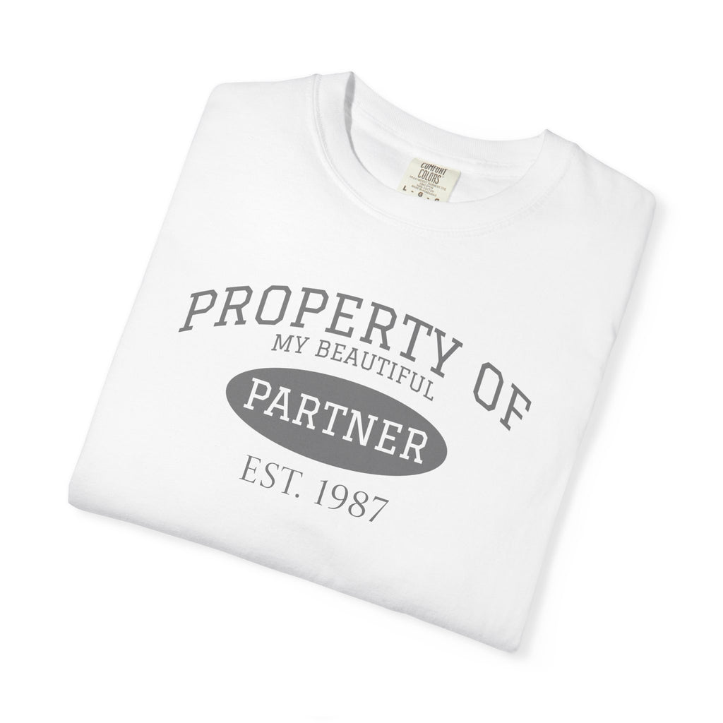 Property Of Partner Graphic T-Shirt — 'Property of My Beautiful Partner' Vintage Couple Tee