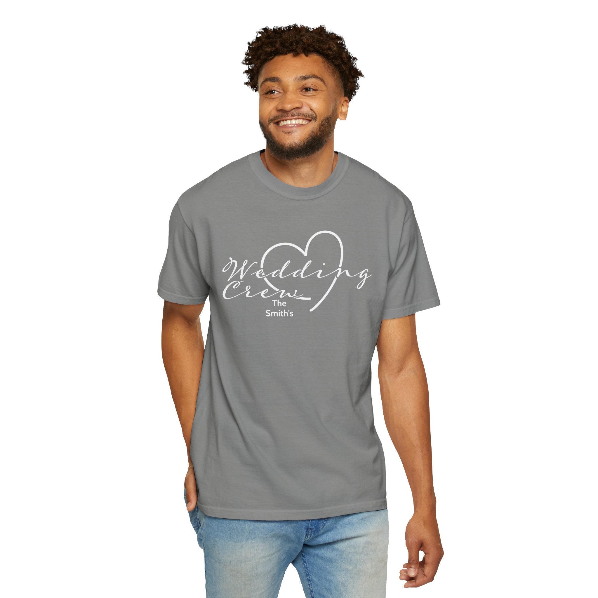 Custom 'Wedding Crew' T-Shirt — Personalized Last Name, Multiple Colors