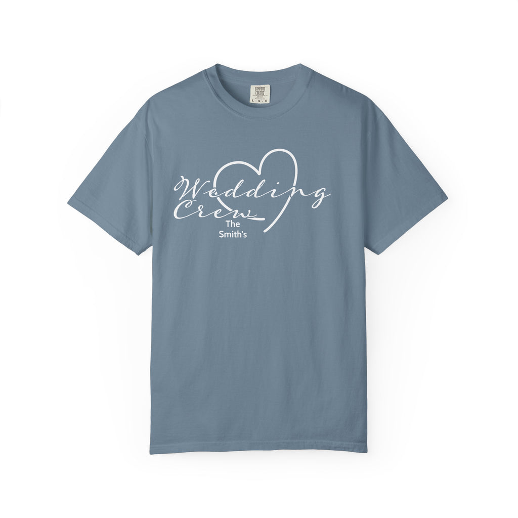 Custom 'Wedding Crew' T-Shirt — Personalized Last Name, Multiple Colors