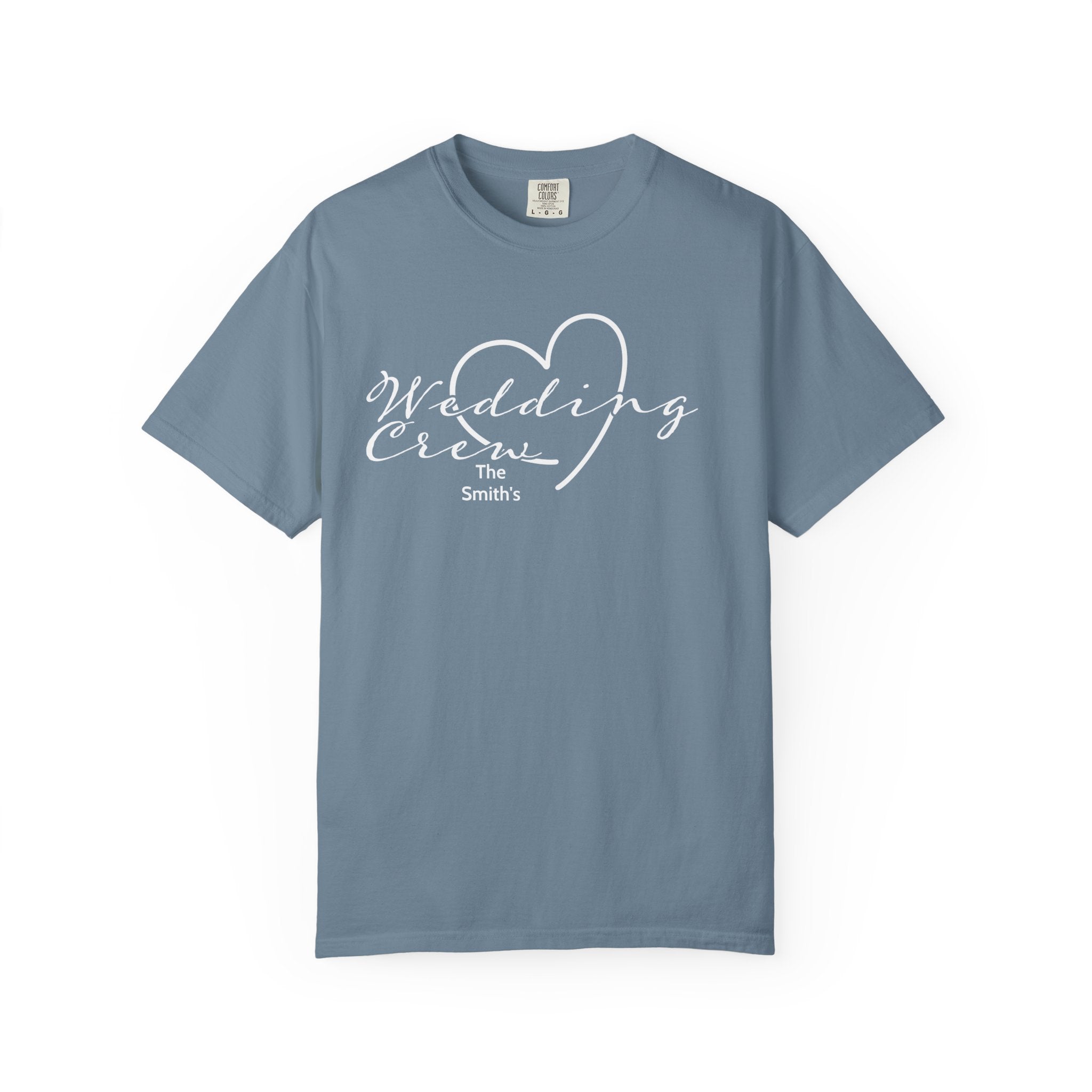Custom 'Wedding Crew' T-Shirt — Personalized Last Name, Multiple Colors