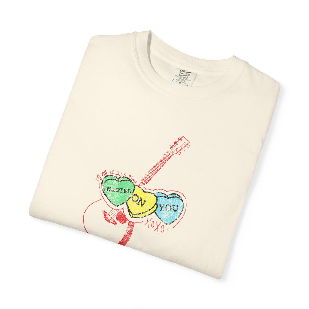 Wasted On You Candy Heart T-Shirt — Vintage Distressed Valentine's Breakup Tee