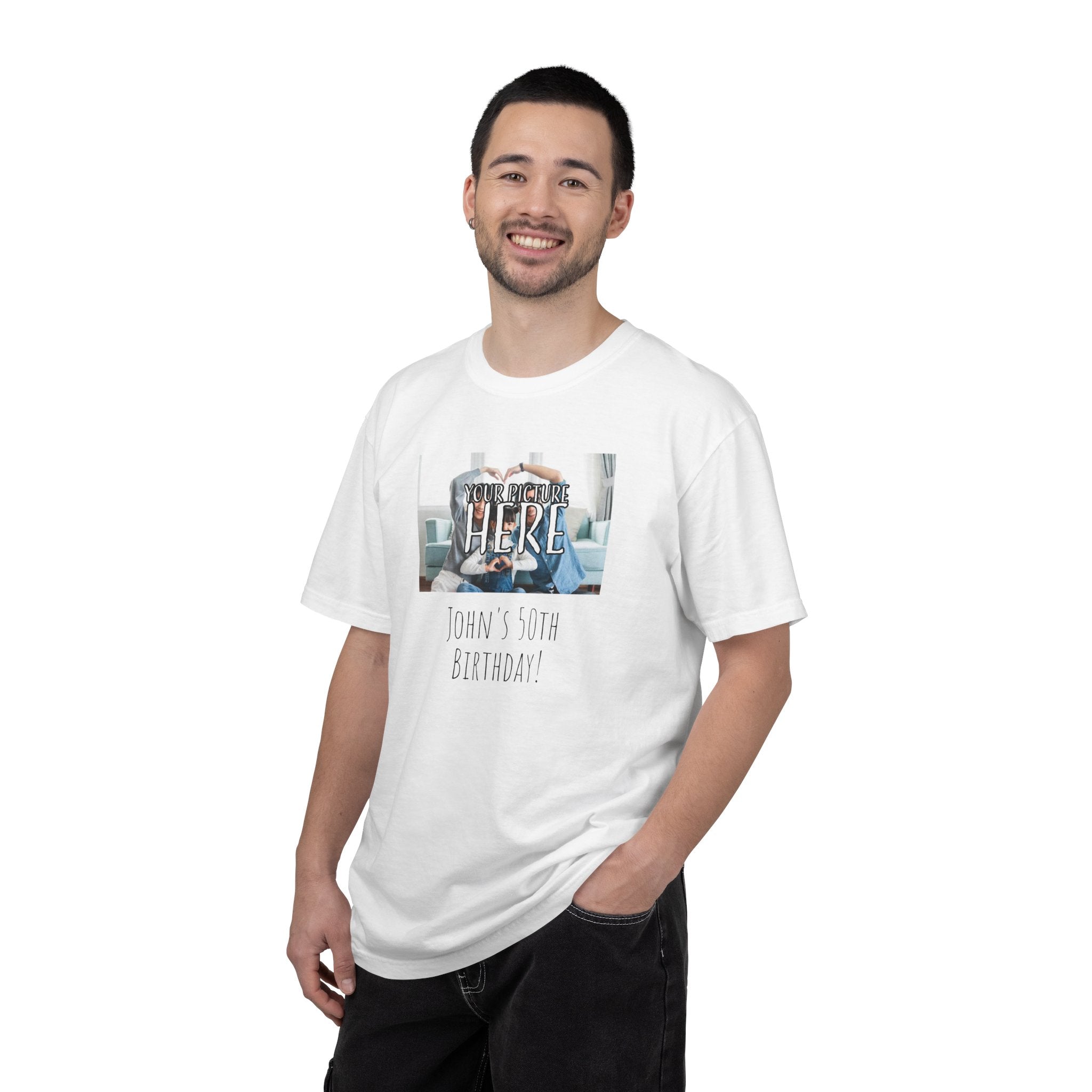 Personalizable Family Fun T-Shirt — Custom Image & Text, Multiple Colors