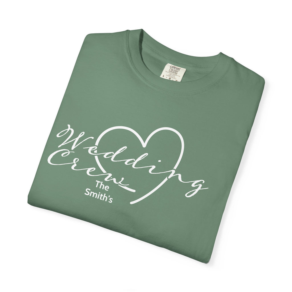 Custom 'Wedding Crew' T-Shirt — Personalized Last Name, Multiple Colors