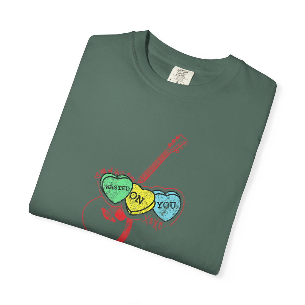 Wasted On You Candy Heart T-Shirt — Vintage Distressed Valentine's Breakup Tee