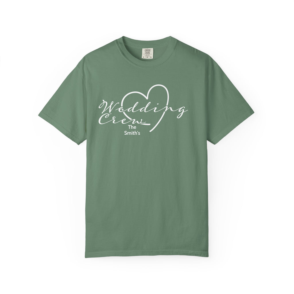 Custom 'Wedding Crew' T-Shirt — Personalized Last Name, Multiple Colors