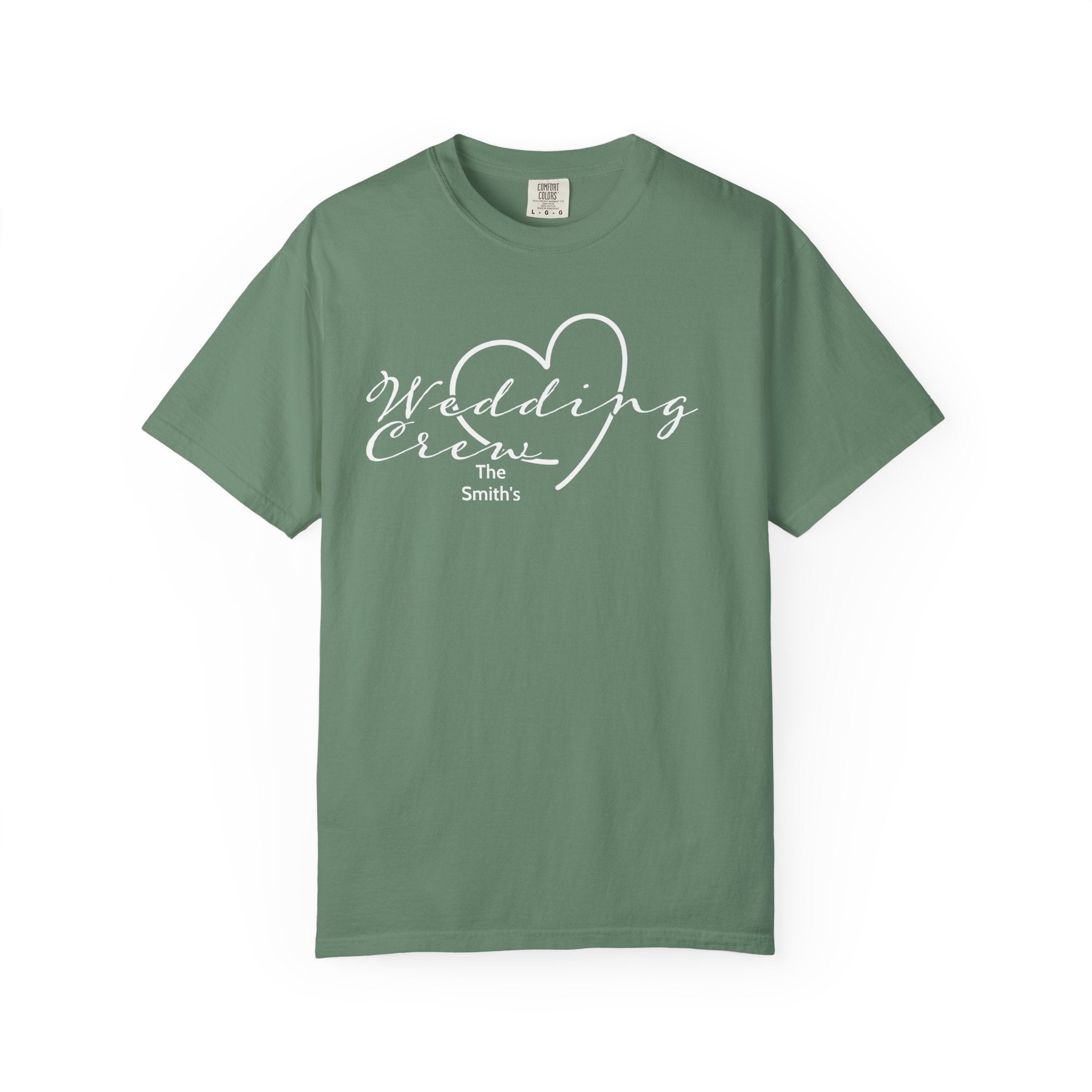Custom 'Wedding Crew' T-Shirt — Personalized Last Name, Multiple Colors