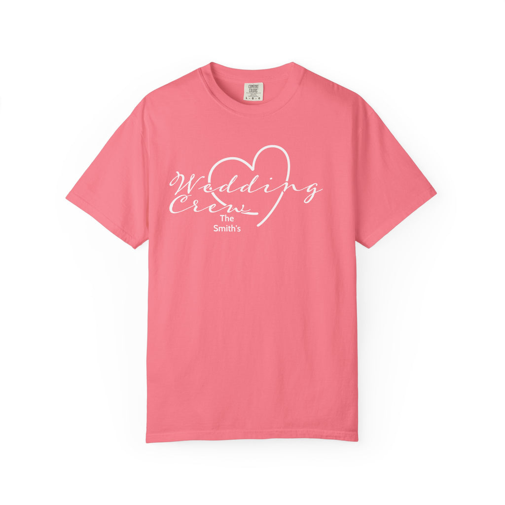 Custom 'Wedding Crew' T-Shirt — Personalized Last Name, Multiple Colors