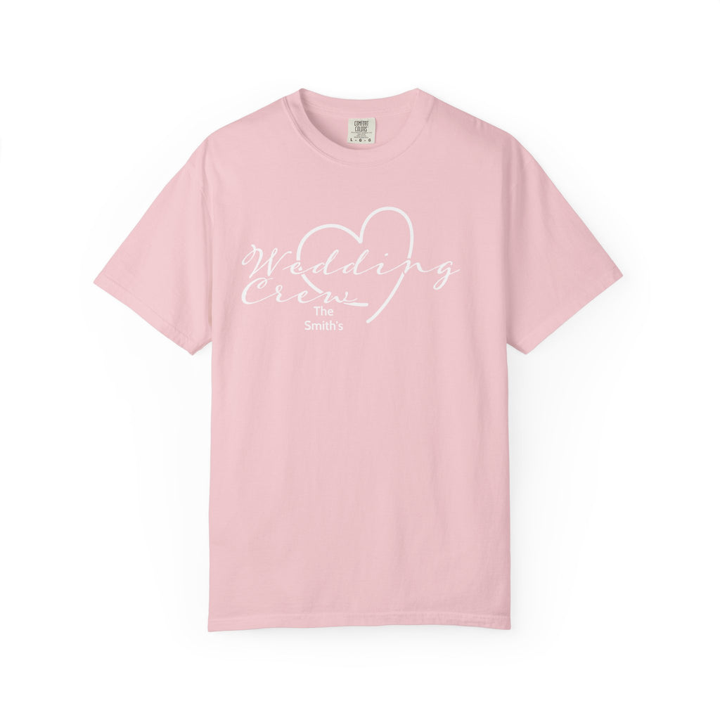 Custom 'Wedding Crew' T-Shirt — Personalized Last Name, Multiple Colors