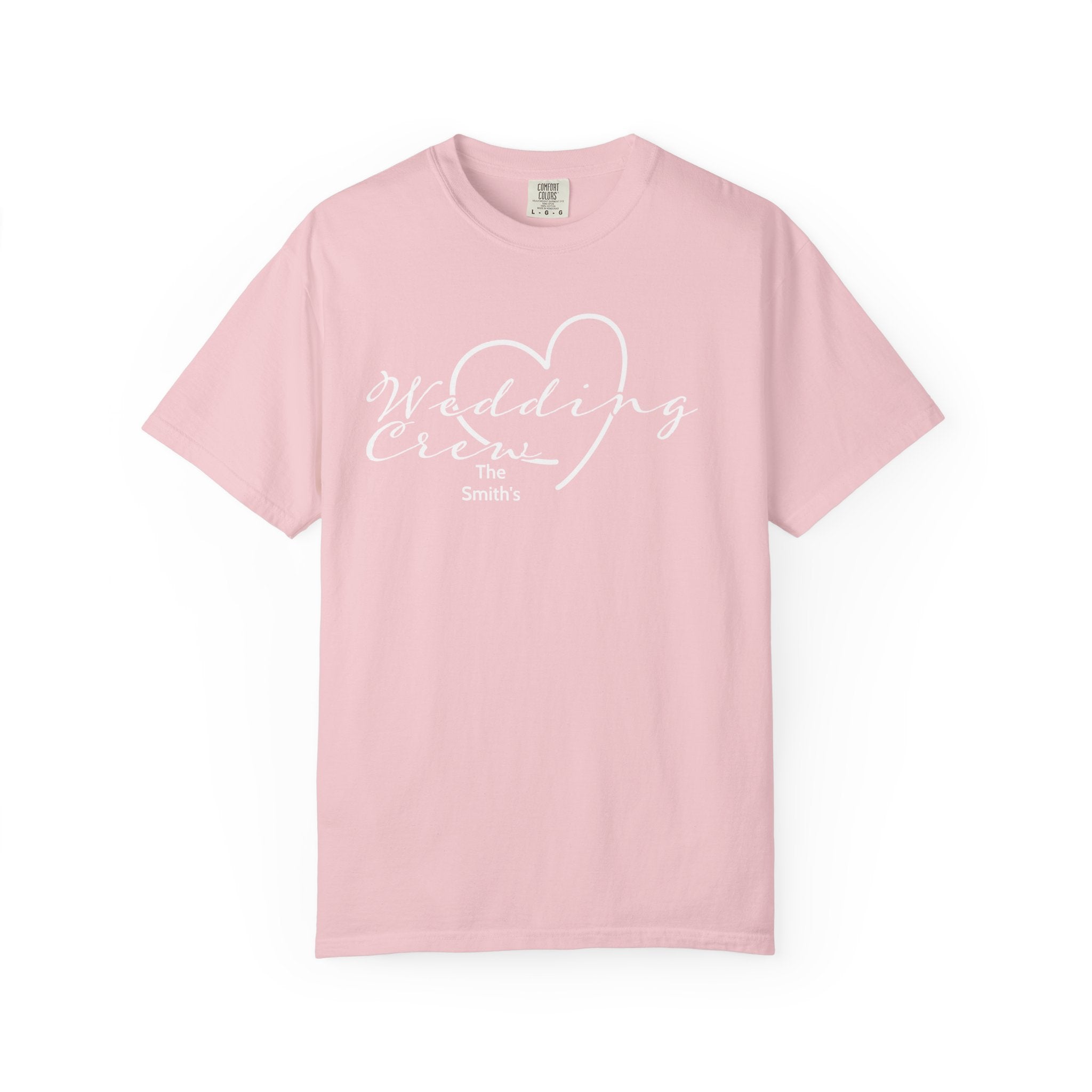 Custom 'Wedding Crew' T-Shirt — Personalized Last Name, Multiple Colors