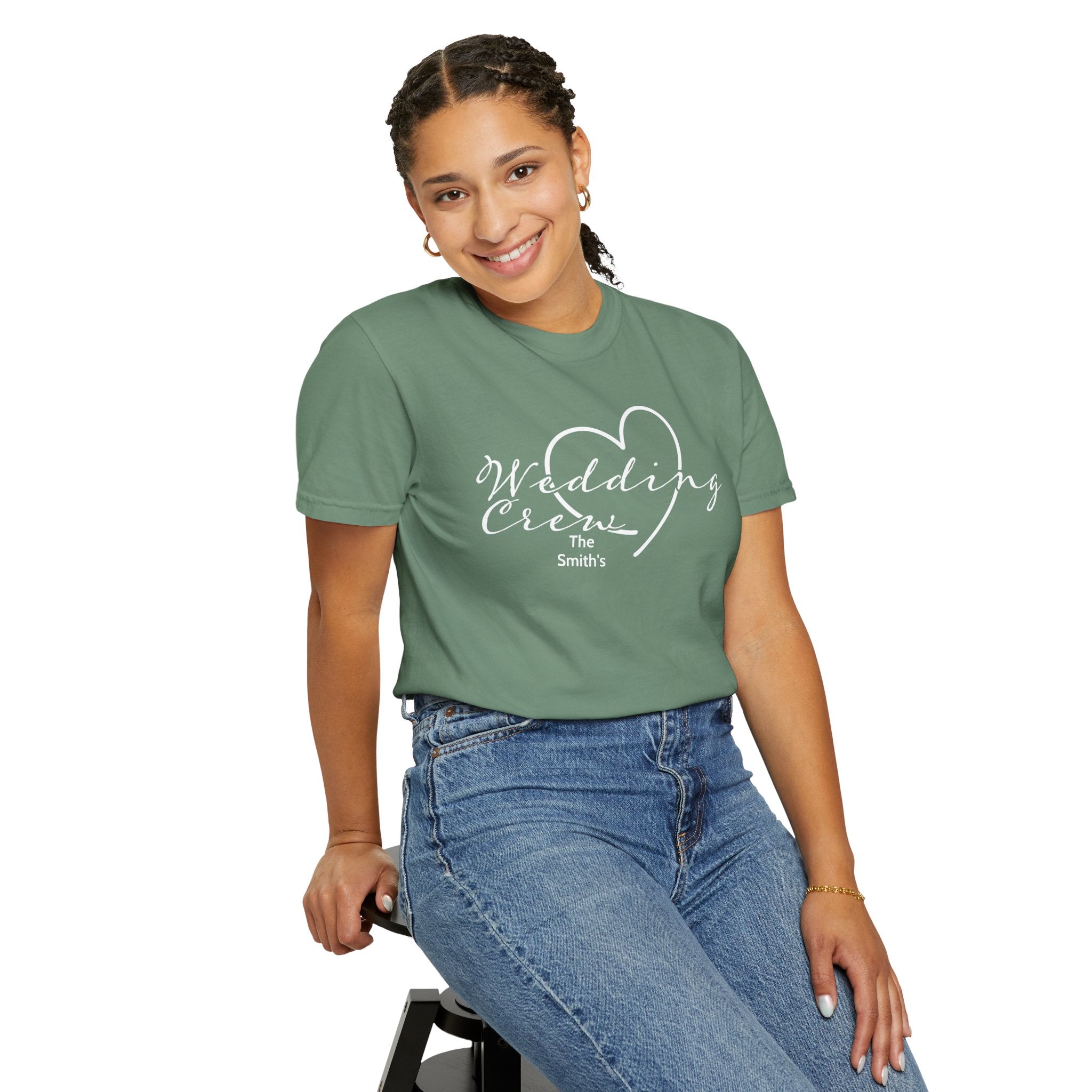 Custom 'Wedding Crew' T-Shirt — Personalized Last Name, Multiple Colors
