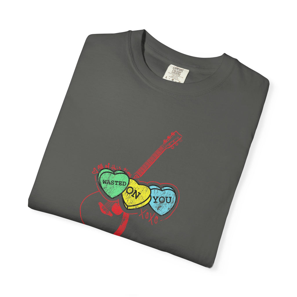Wasted On You Candy Heart T-Shirt — Vintage Distressed Valentine's Breakup Tee