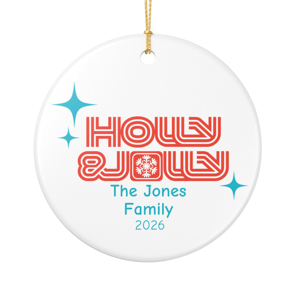 Personalized Family Ceramic Christmas Ornament — Holiday Decoration
