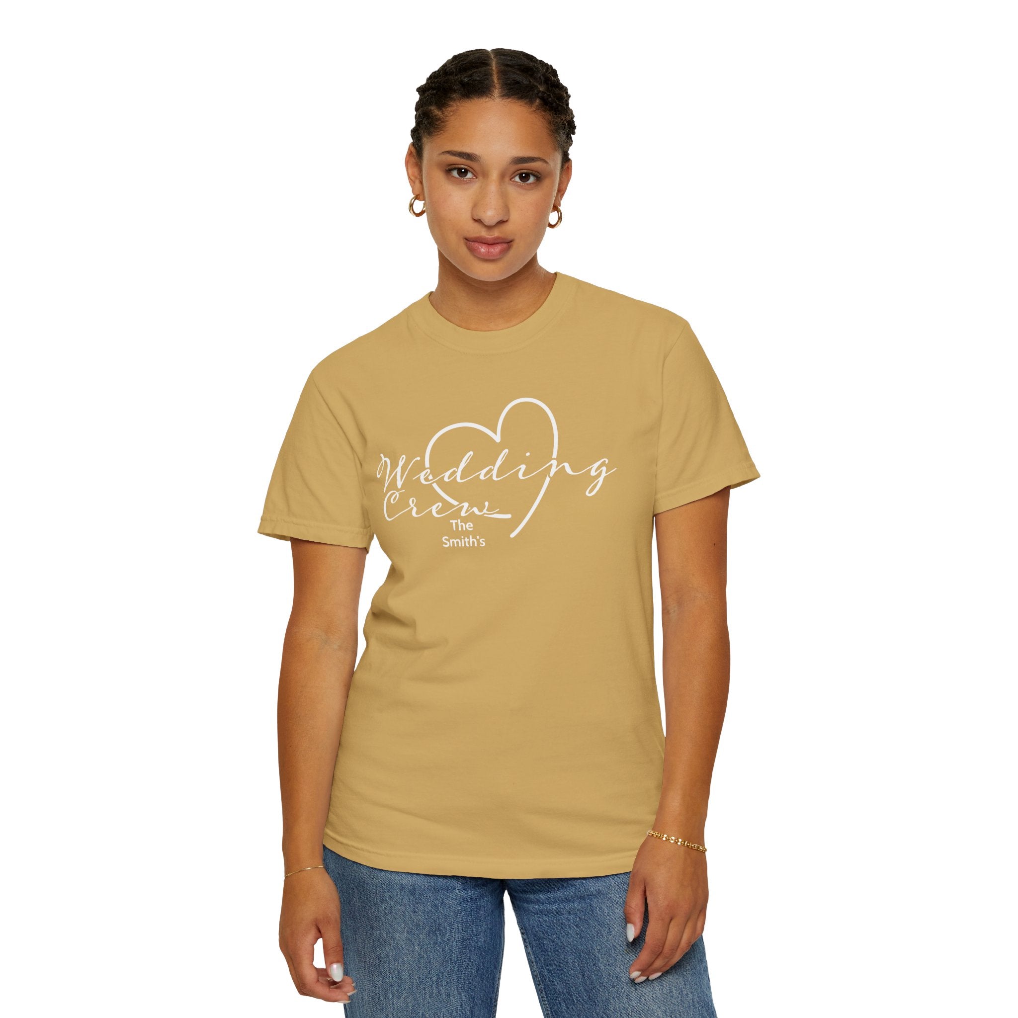 Custom 'Wedding Crew' T-Shirt — Personalized Last Name, Multiple Colors