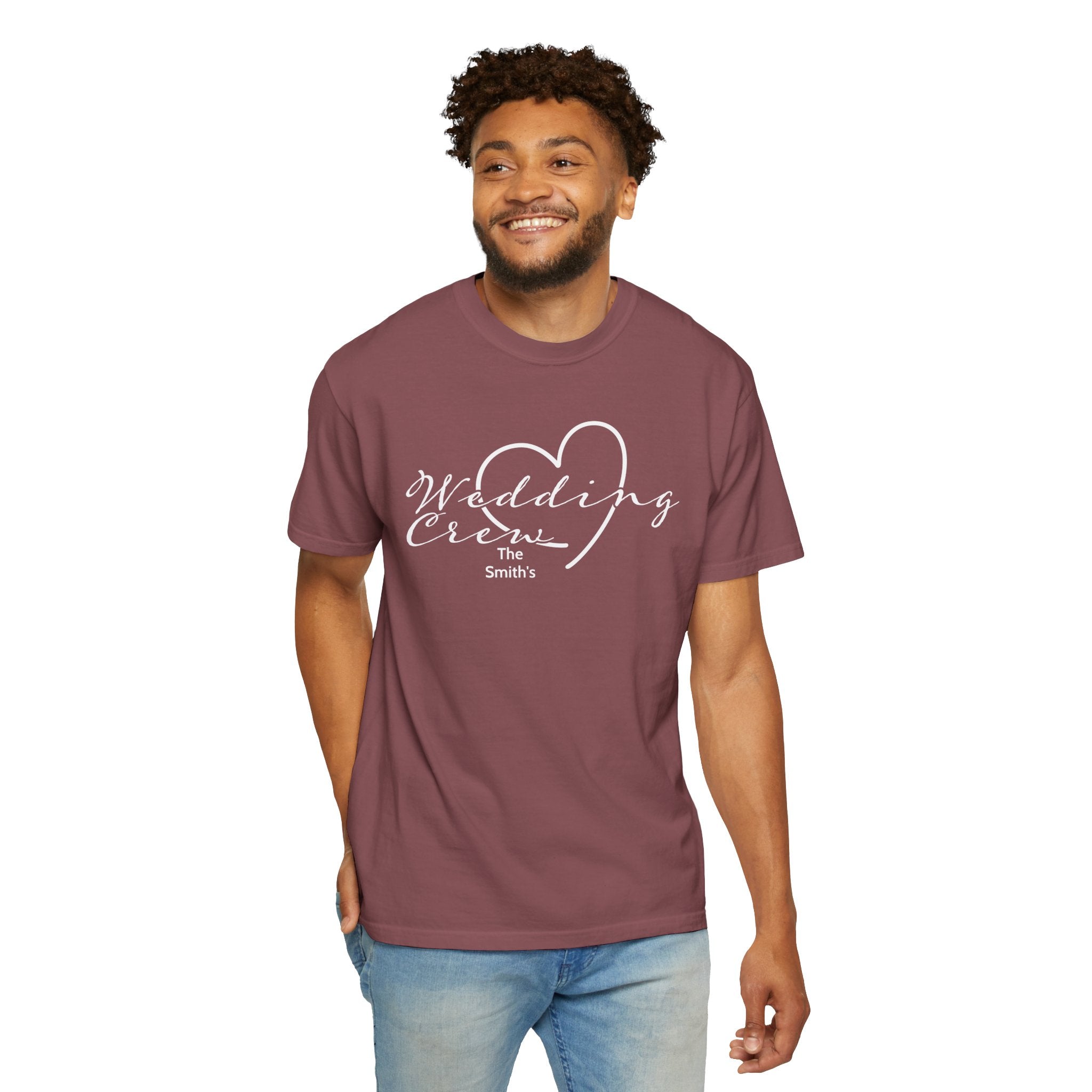 Custom 'Wedding Crew' T-Shirt — Personalized Last Name, Multiple Colors