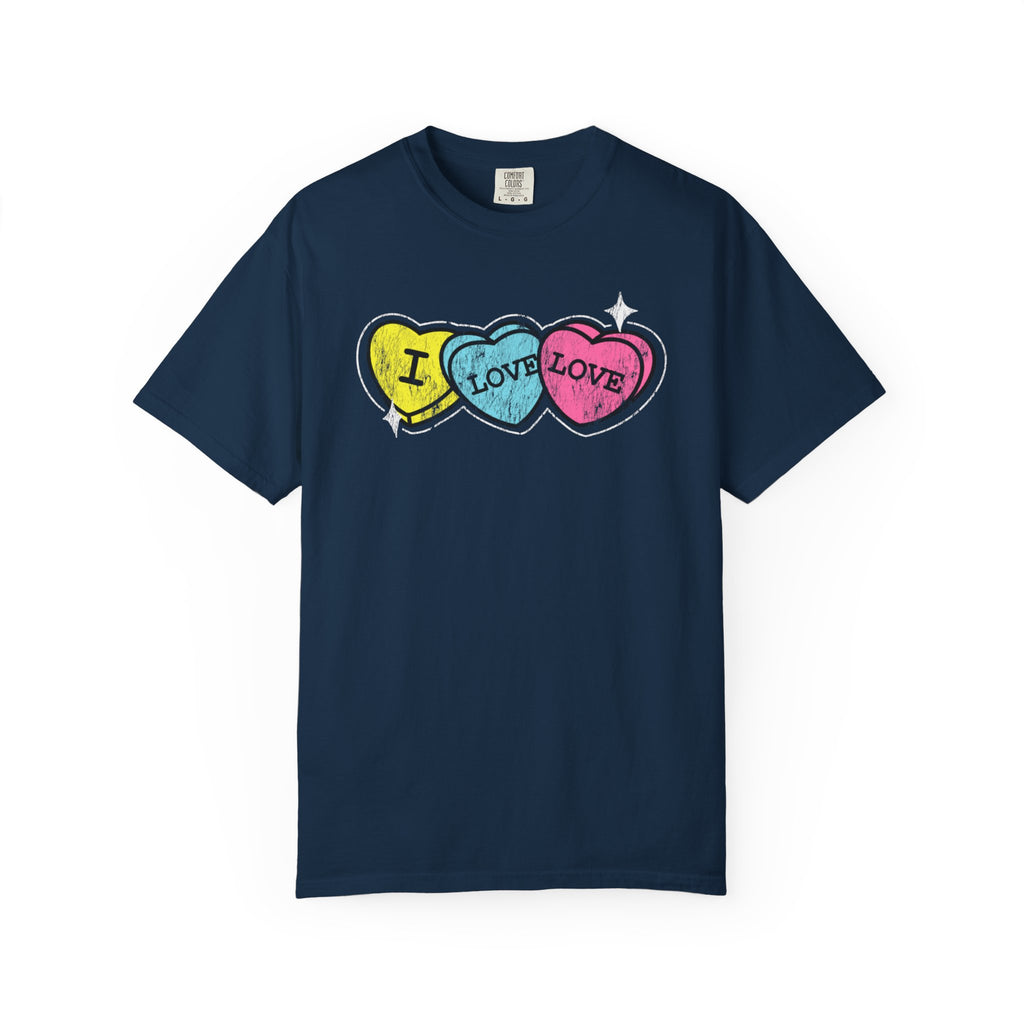 Valentine's 'I Love Love' Vintage Candy Hearts T-Shirt
