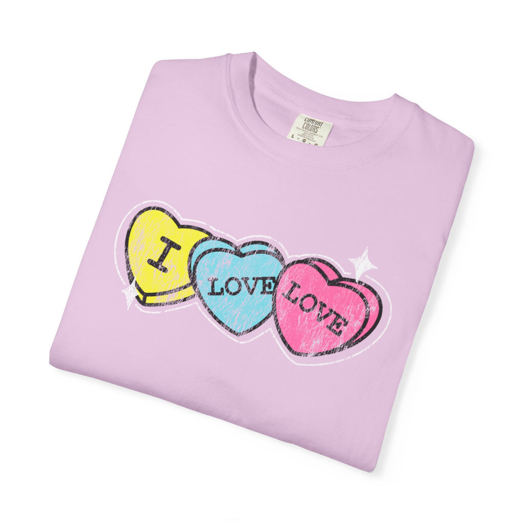 Valentine's 'I Love Love' Vintage Candy Hearts T-Shirt