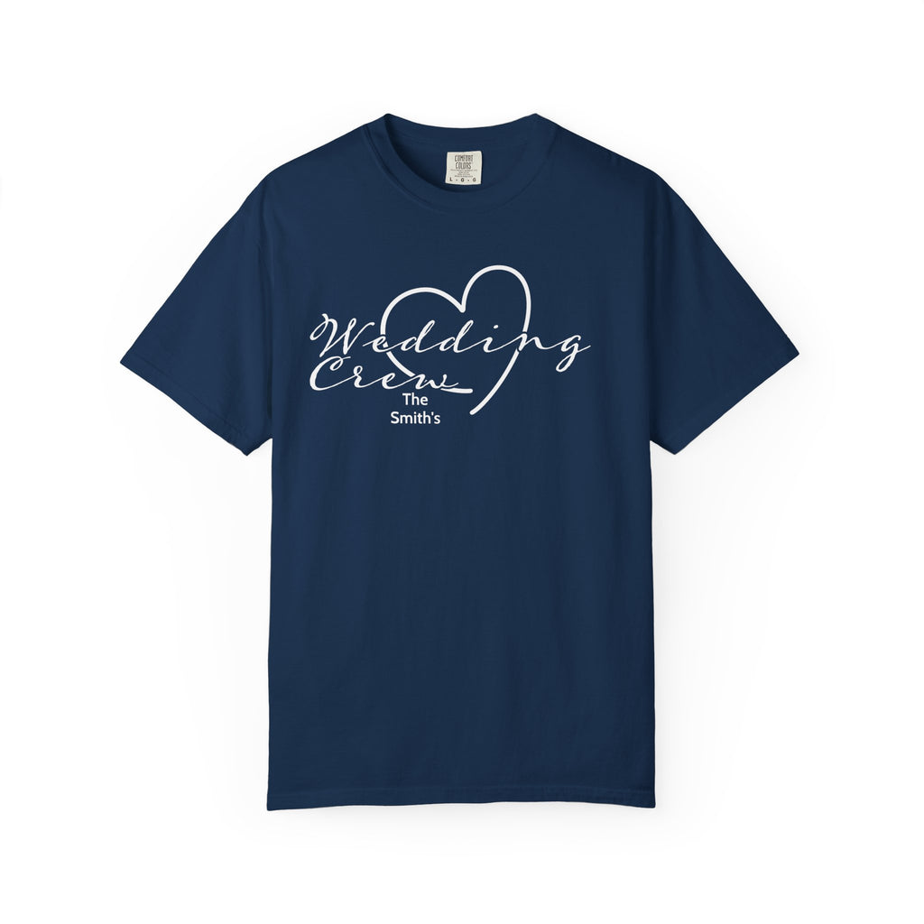 Custom 'Wedding Crew' T-Shirt — Personalized Last Name, Multiple Colors