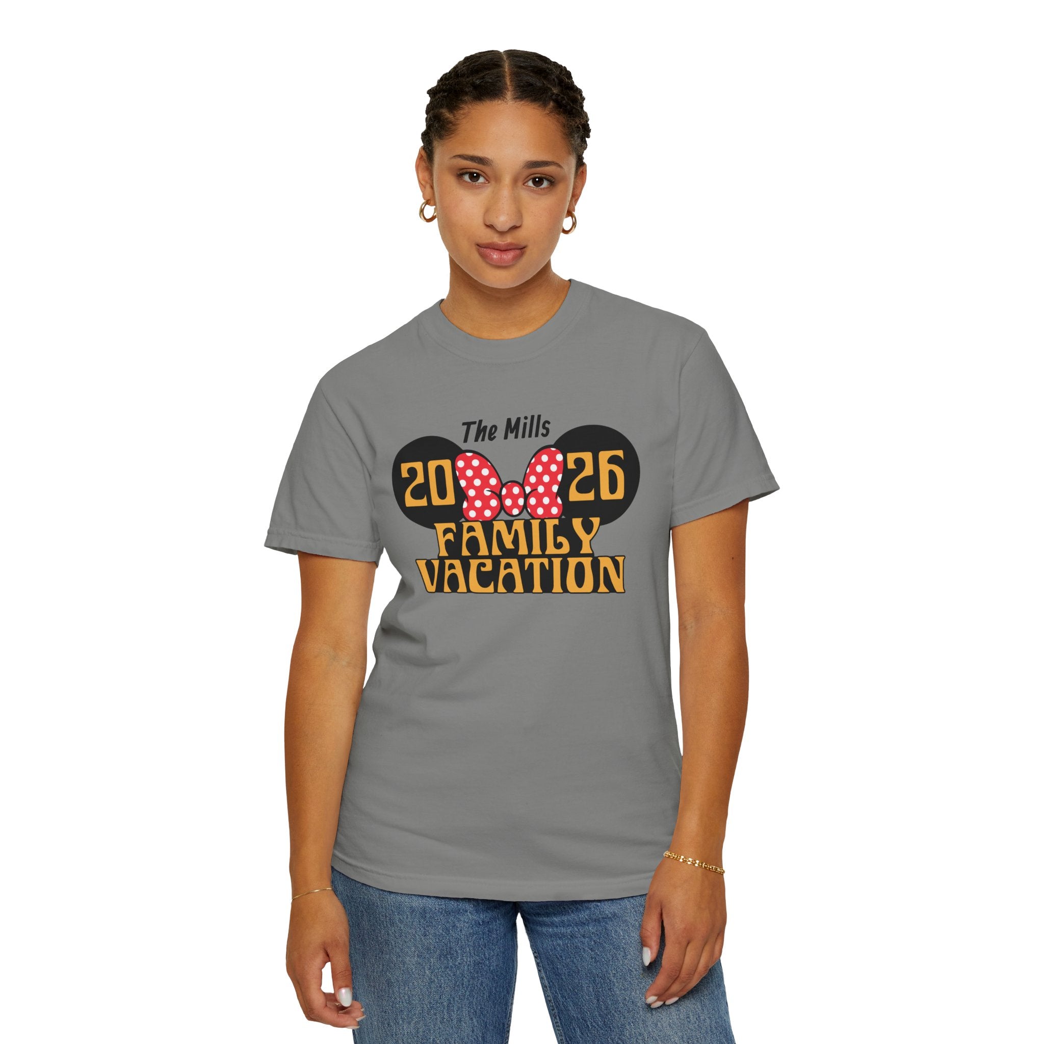 Minnie Mouse–Inspired Family Vacation T-Shirt — Personalized Family Trip Tee