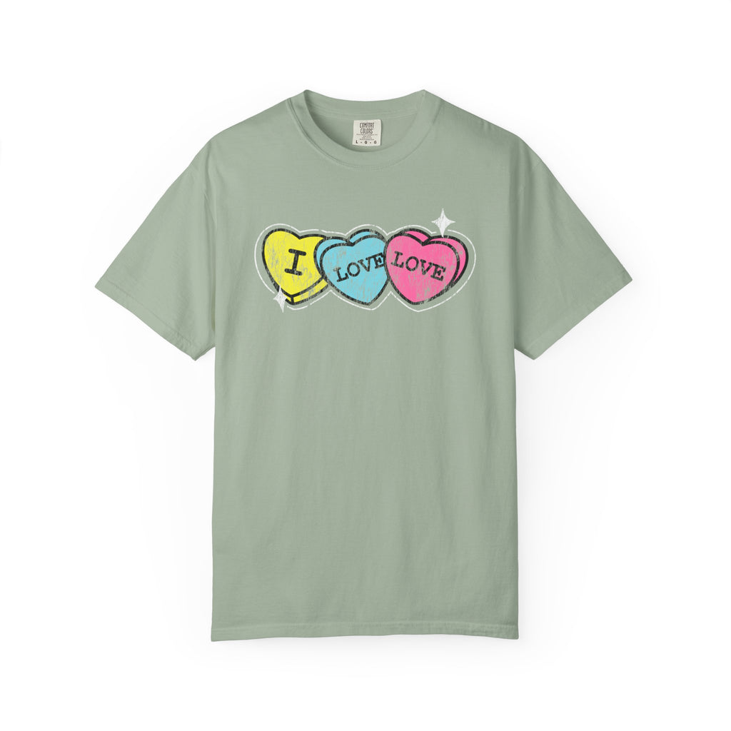 Valentine's 'I Love Love' Vintage Candy Hearts T-Shirt