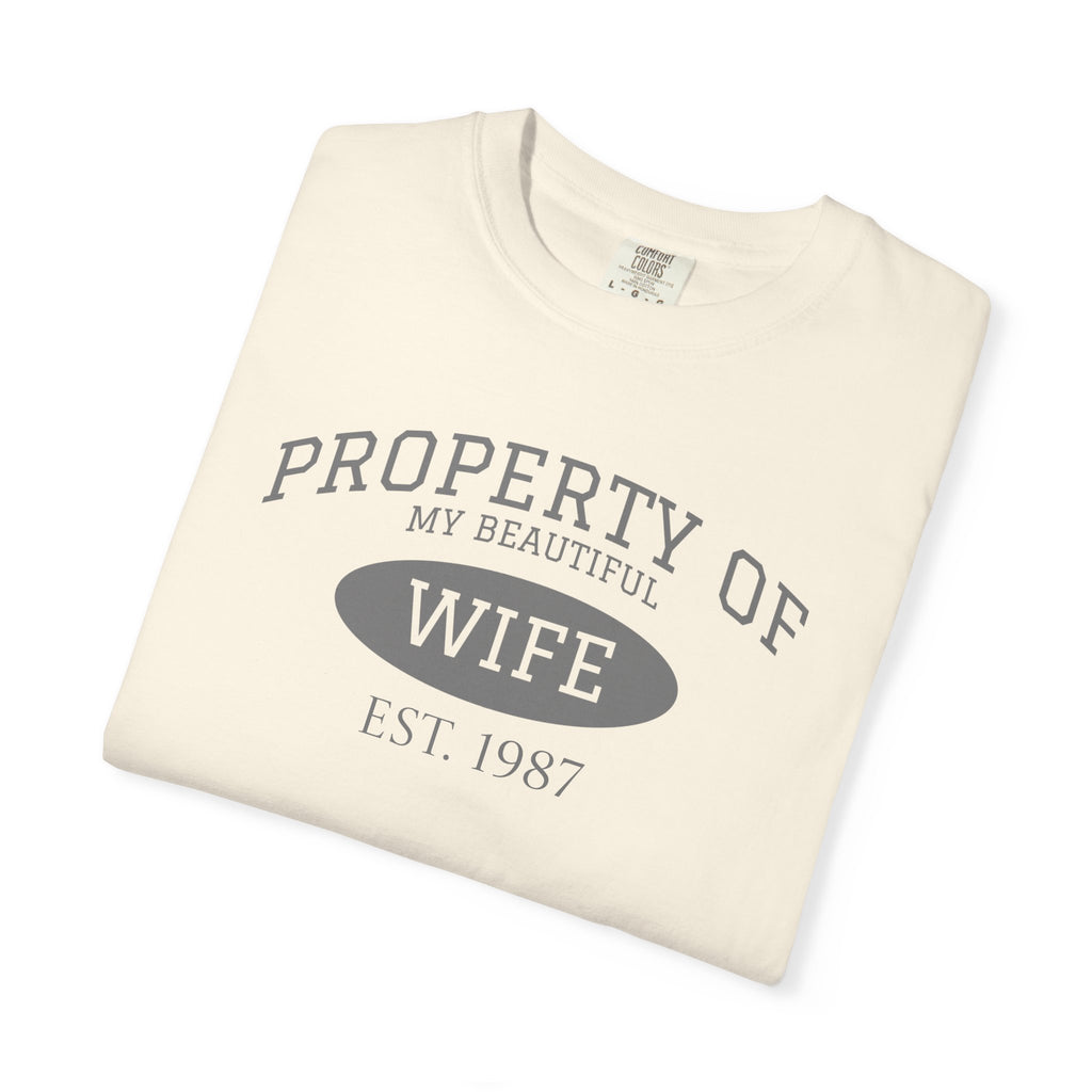 Property of My Beautiful Wife T-Shirt — Vintage Married Couple Tee