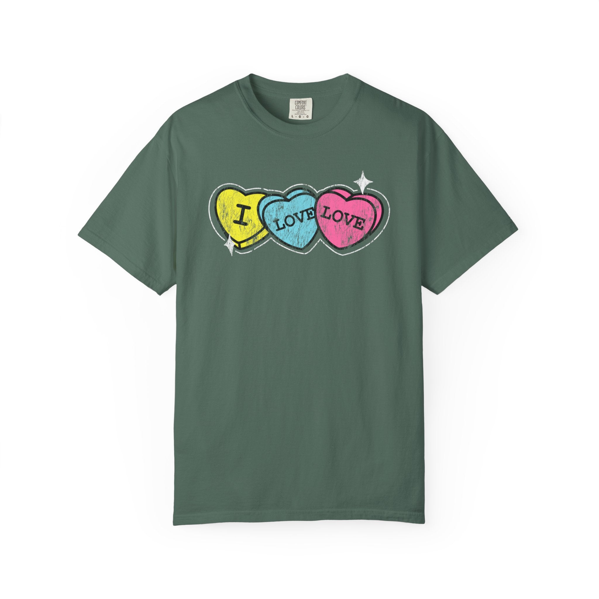 Valentine's 'I Love Love' Vintage Candy Hearts T-Shirt
