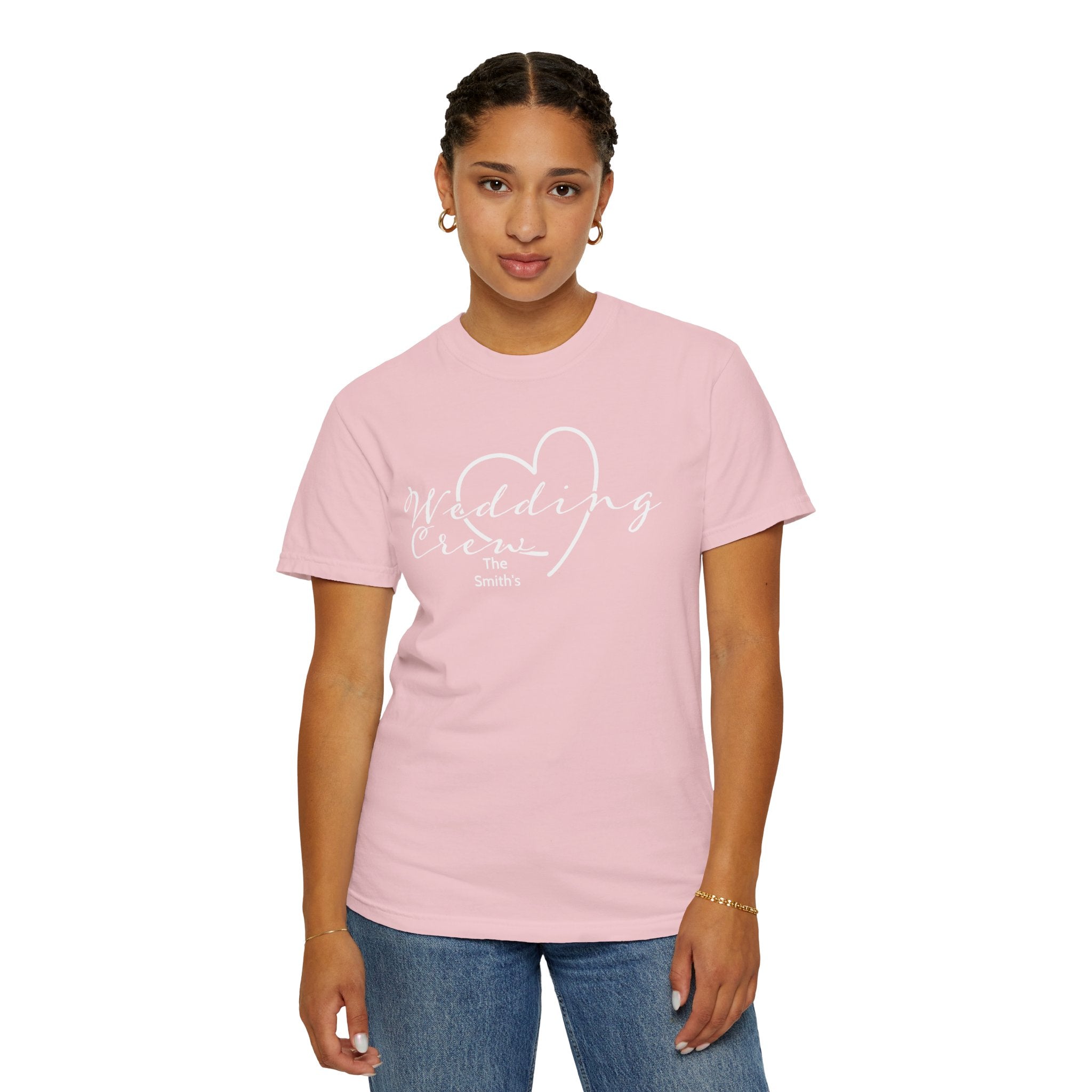 Custom 'Wedding Crew' T-Shirt — Personalized Last Name, Multiple Colors