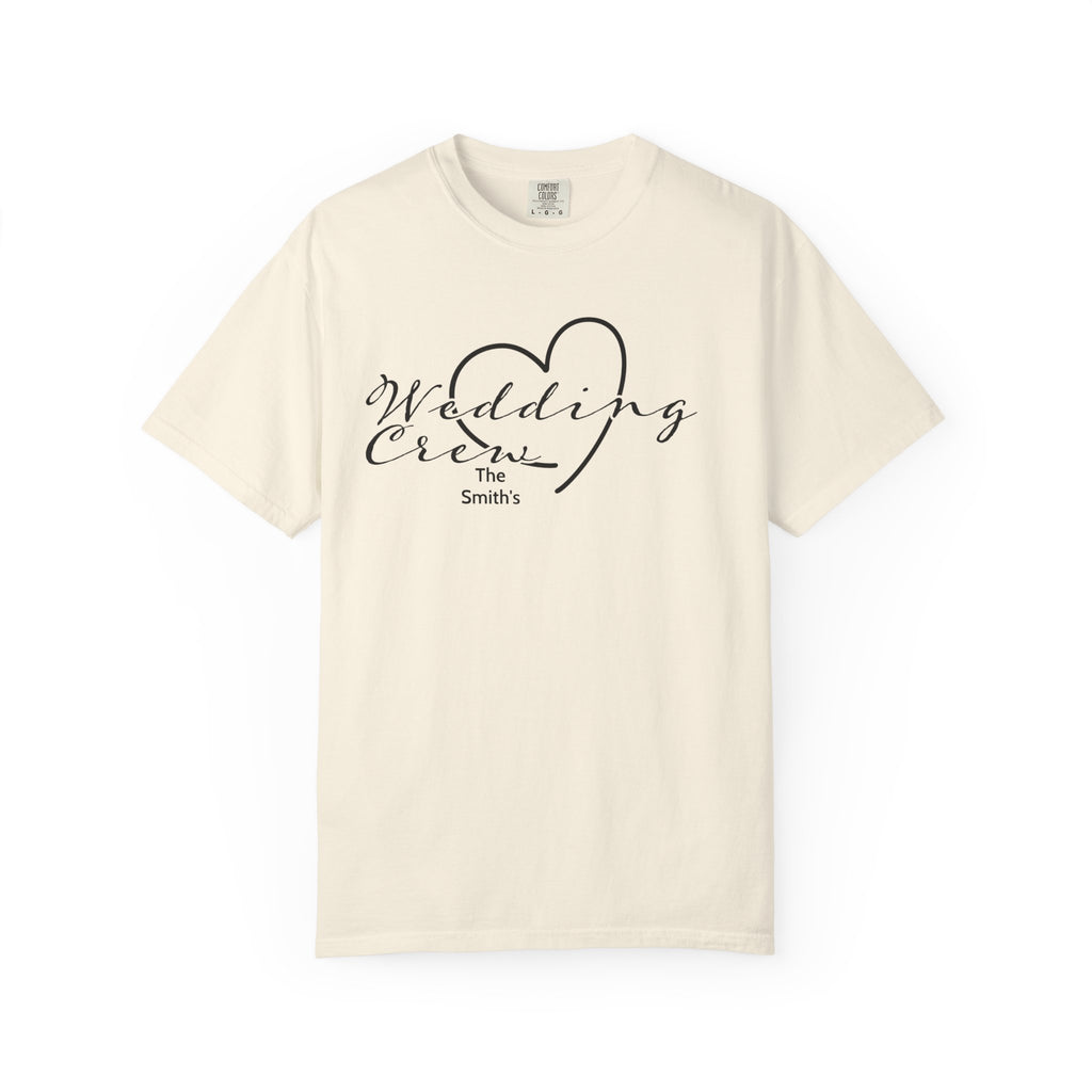Custom 'Wedding Crew' T-Shirt — Personalized Last Name, Multiple Colors