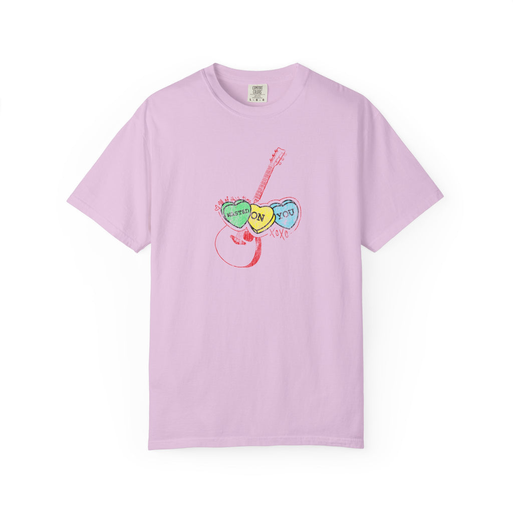 Wasted On You Candy Heart T-Shirt — Vintage Distressed Valentine's Breakup Tee