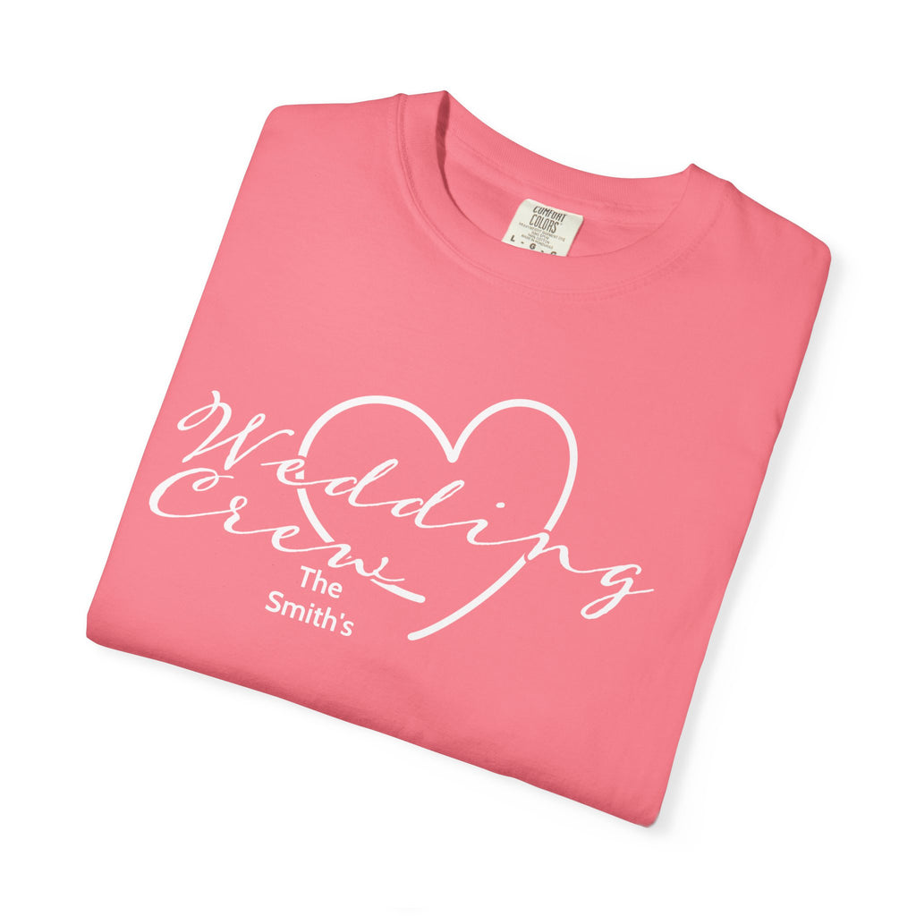 Custom 'Wedding Crew' T-Shirt — Personalized Last Name, Multiple Colors