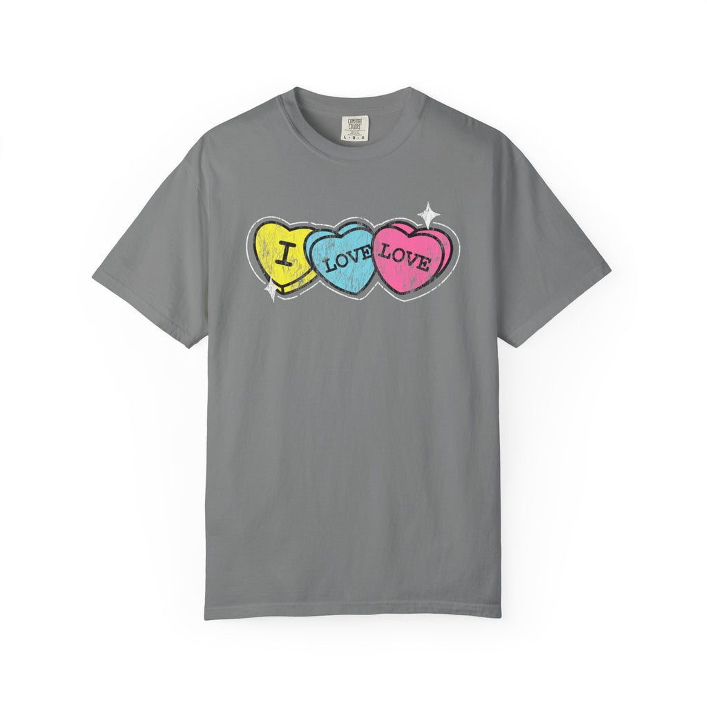 Valentine's 'I Love Love' Vintage Candy Hearts T-Shirt