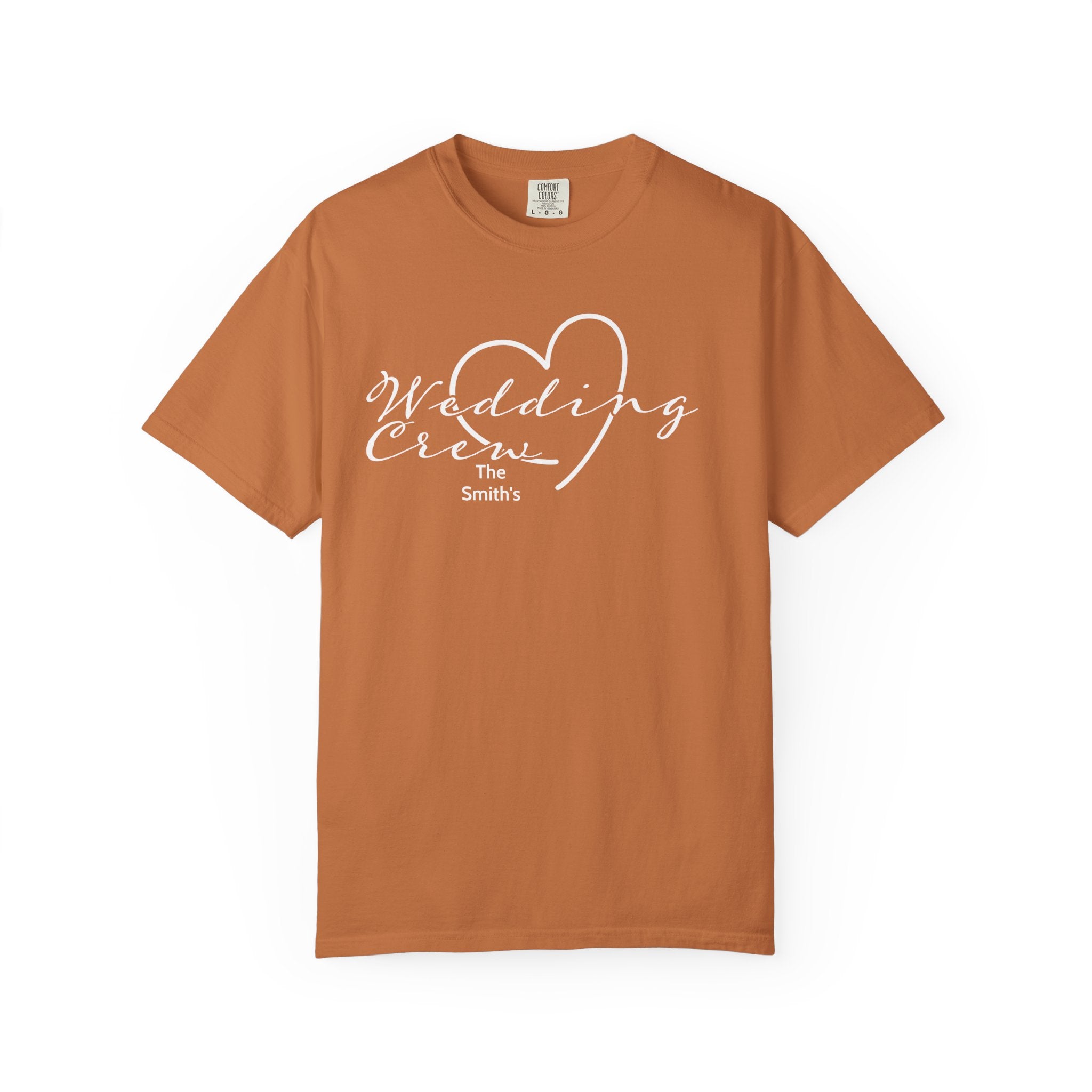 Custom 'Wedding Crew' T-Shirt — Personalized Last Name, Multiple Colors