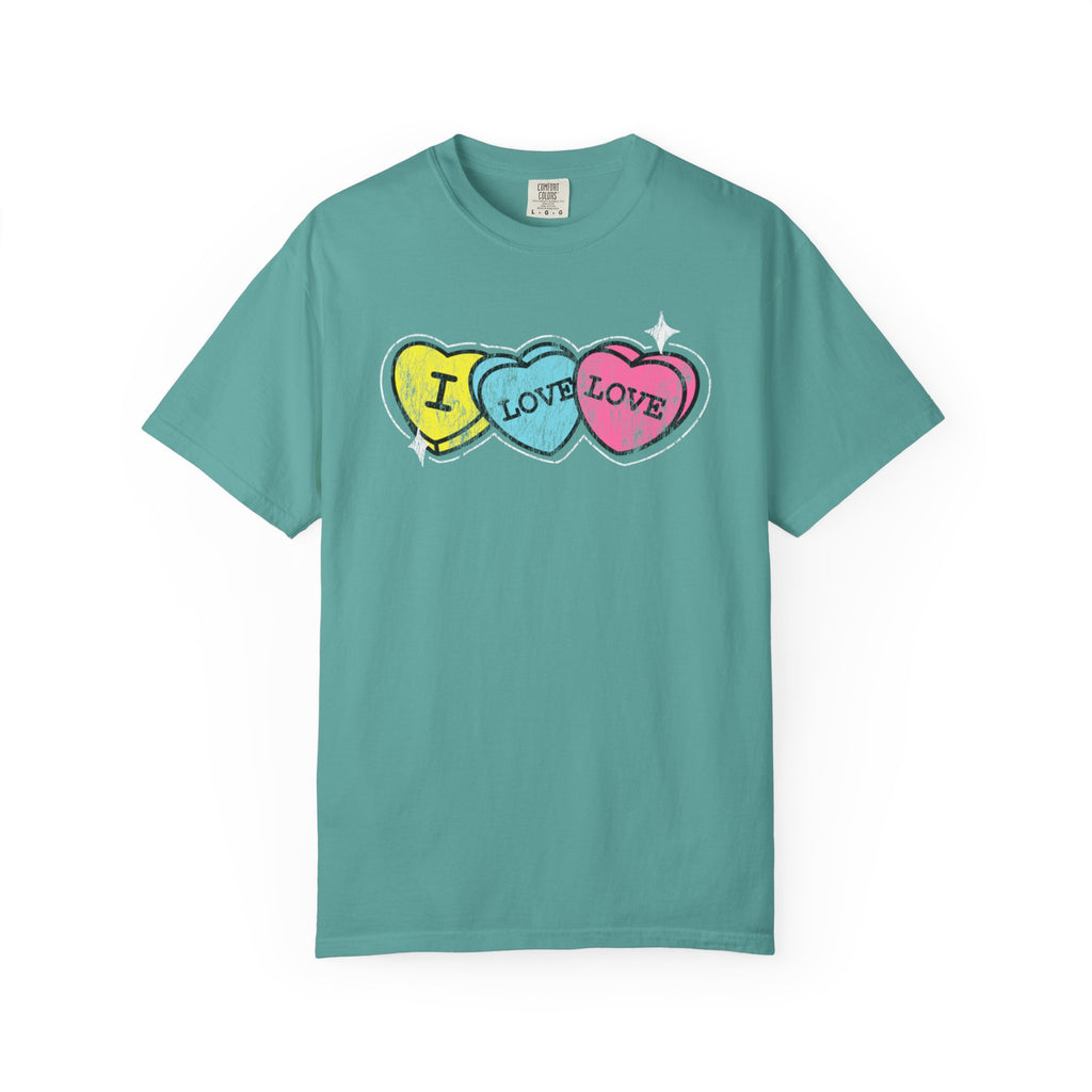 Valentine's 'I Love Love' Vintage Candy Hearts T-Shirt