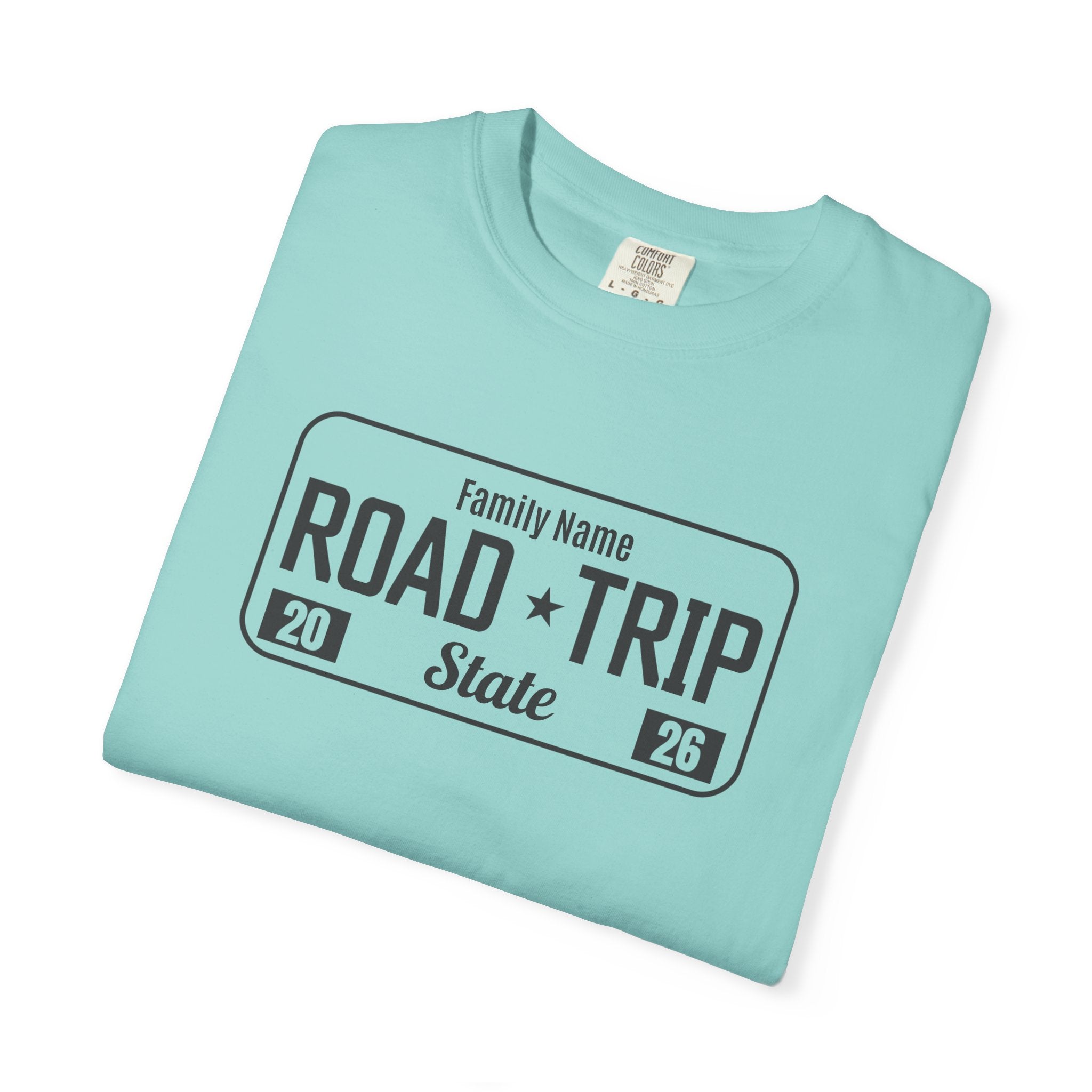 Family Road Trip T‑Shirt — Customizable License Plate (Add Family Name & State)