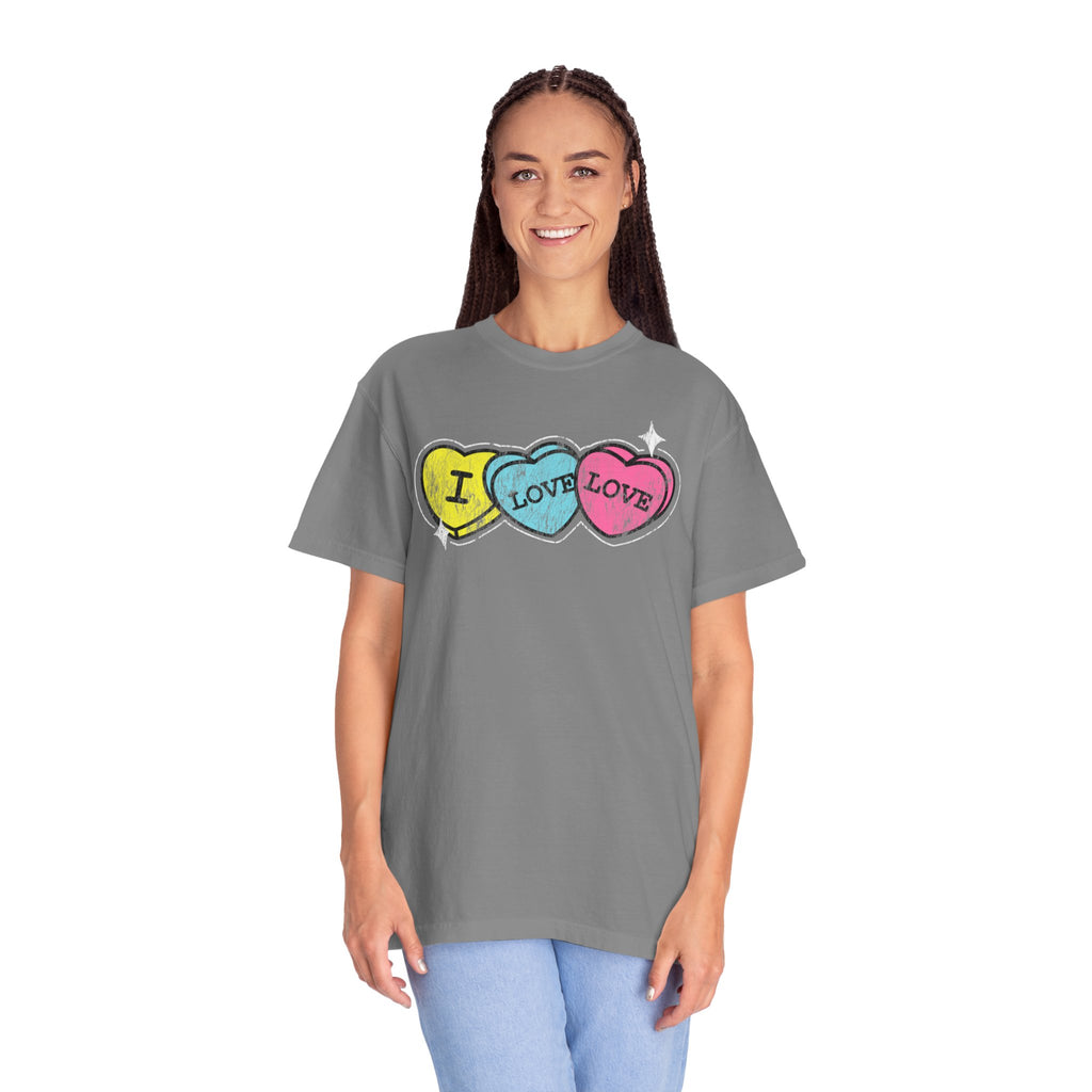 Valentine's 'I Love Love' Vintage Candy Hearts T-Shirt