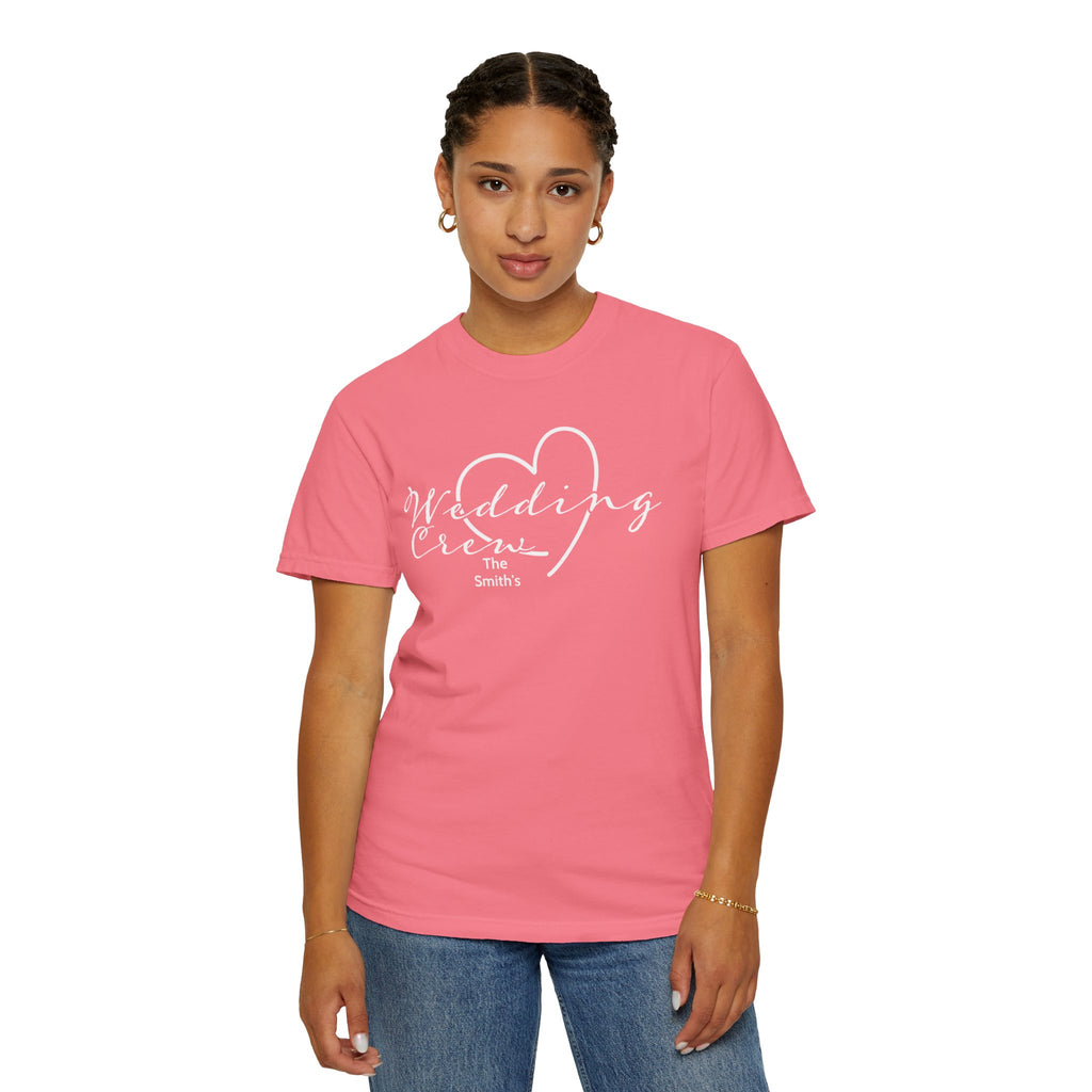 Custom 'Wedding Crew' T-Shirt — Personalized Last Name, Multiple Colors