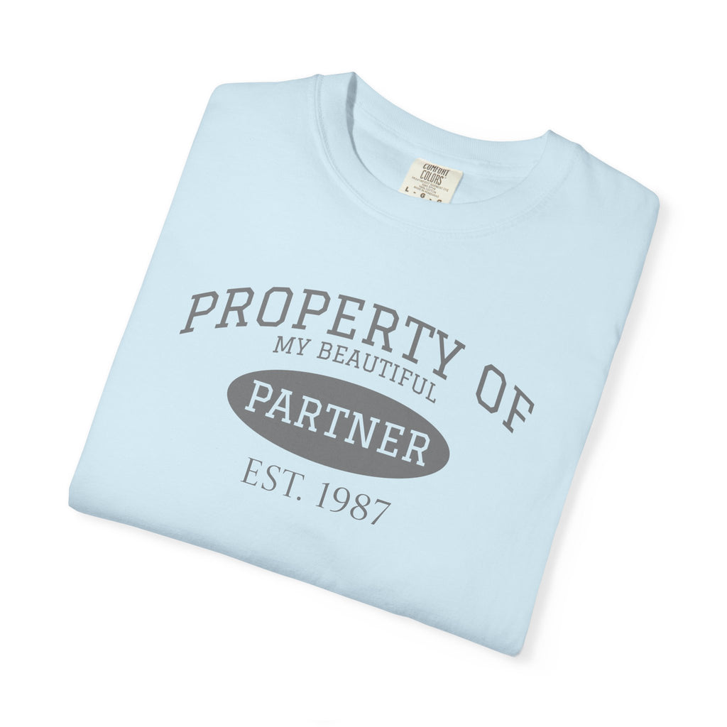 Property Of Partner Graphic T-Shirt — 'Property of My Beautiful Partner' Vintage Couple Tee
